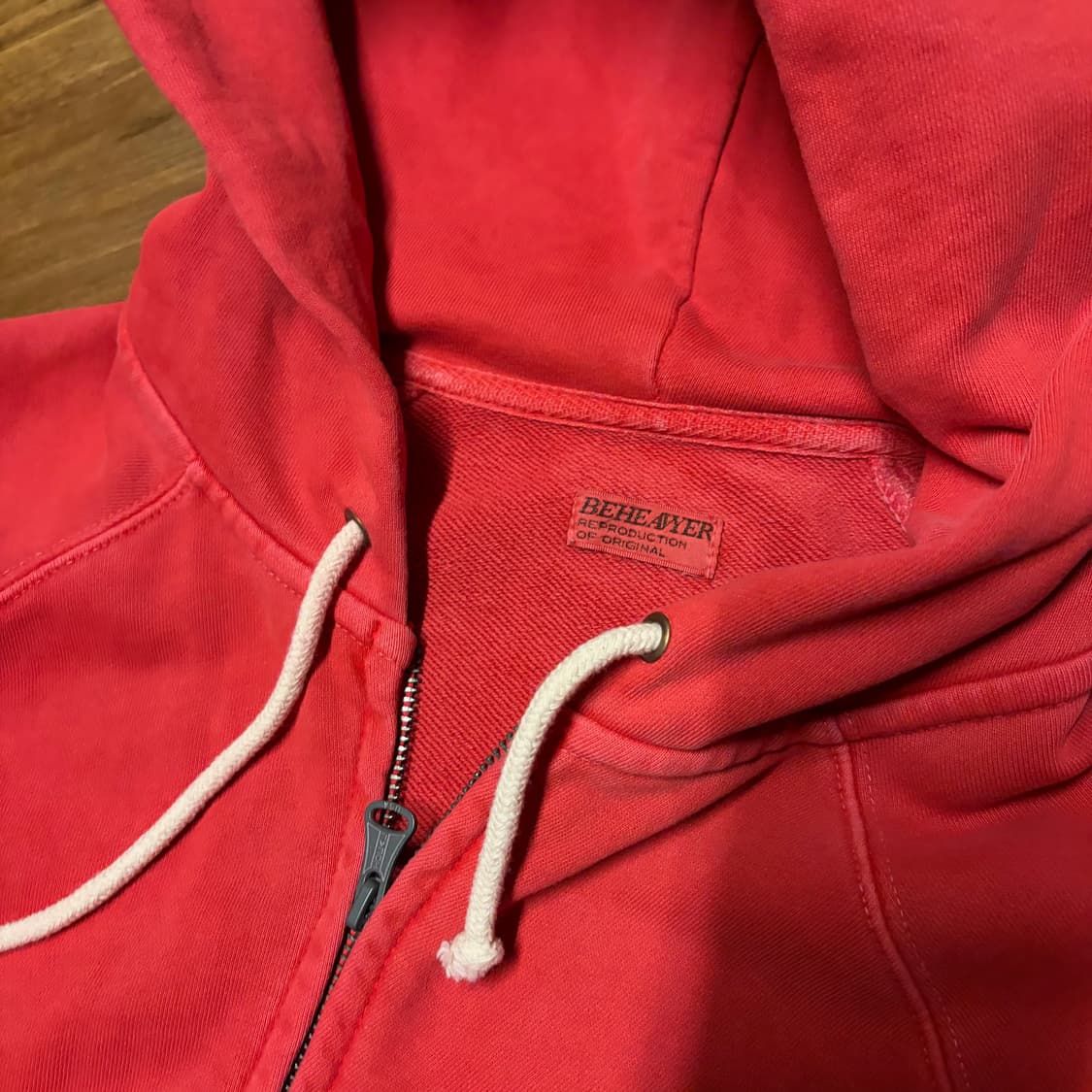BEHEAVYER ZIP UP HOODIE RED 상품이미지7