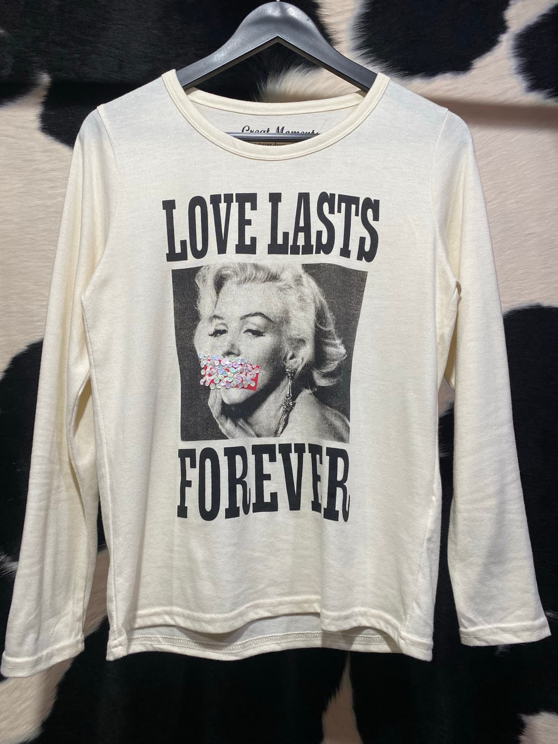 Japanese vtg 마릴린 먼로 프린팅 스팽글 롱슬리브 상품이미지2