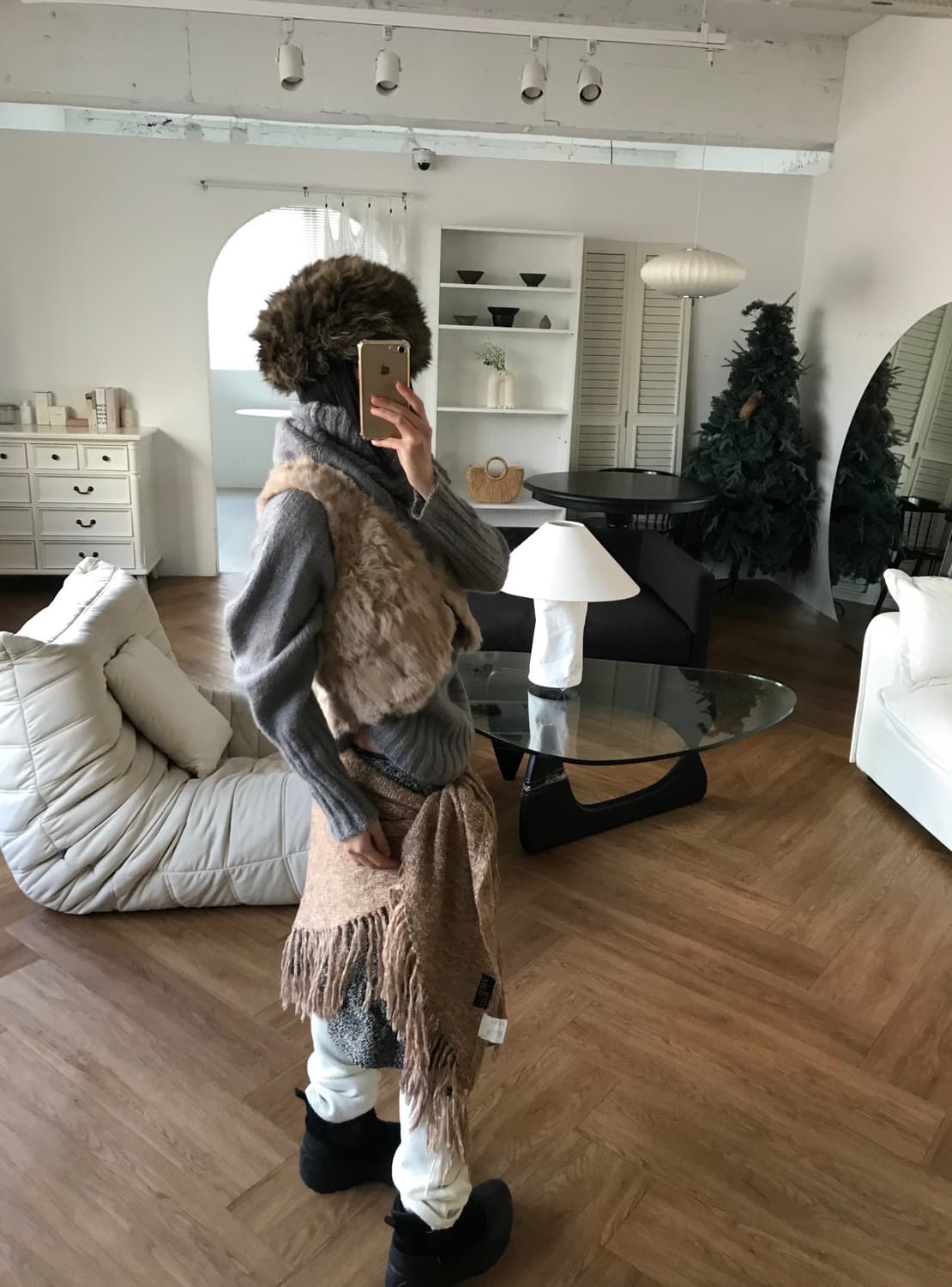 vintage tassel scarf 상품이미지3