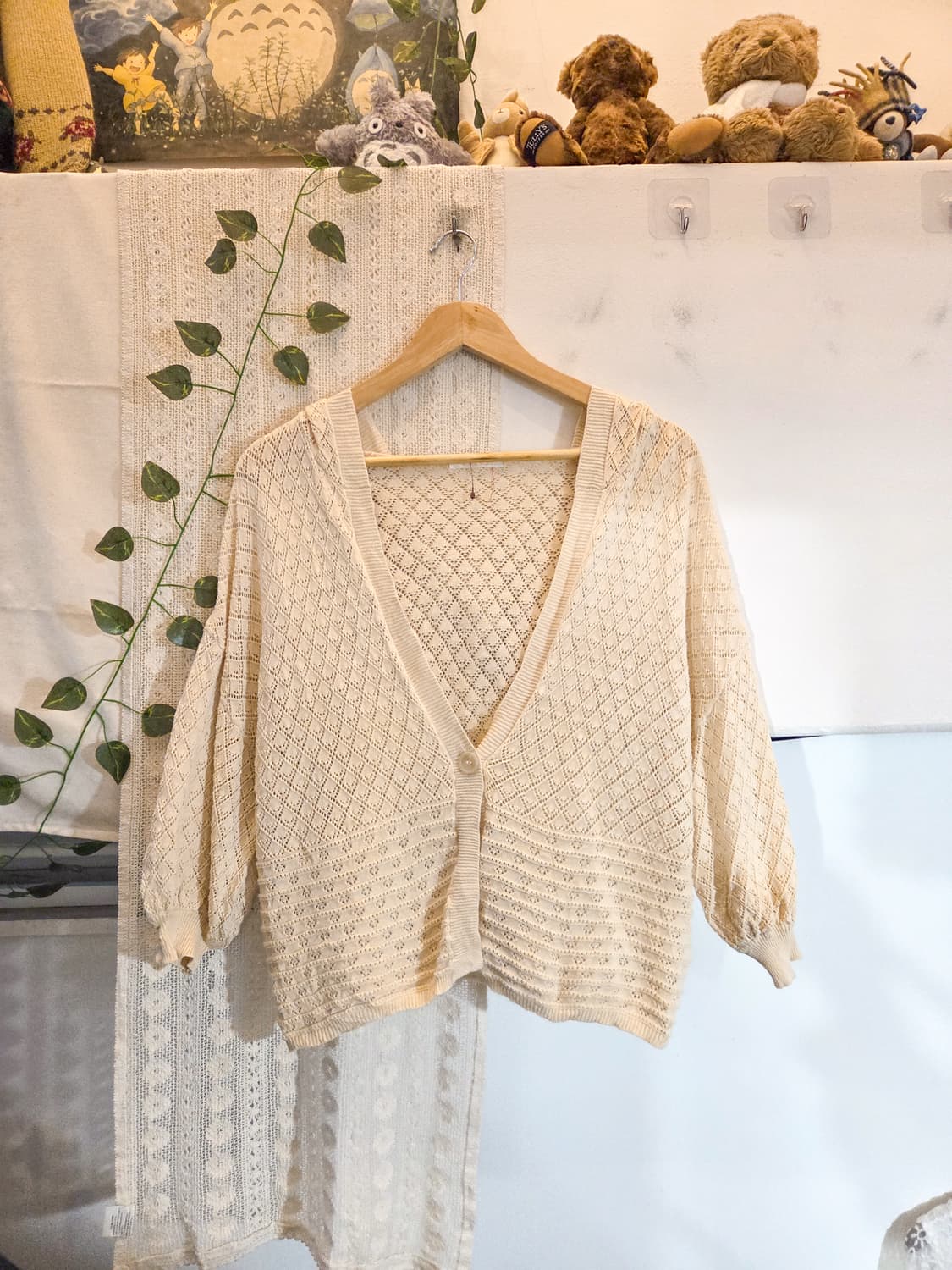 ehka sopo 후드 원버튼 가디건 상품이미지1