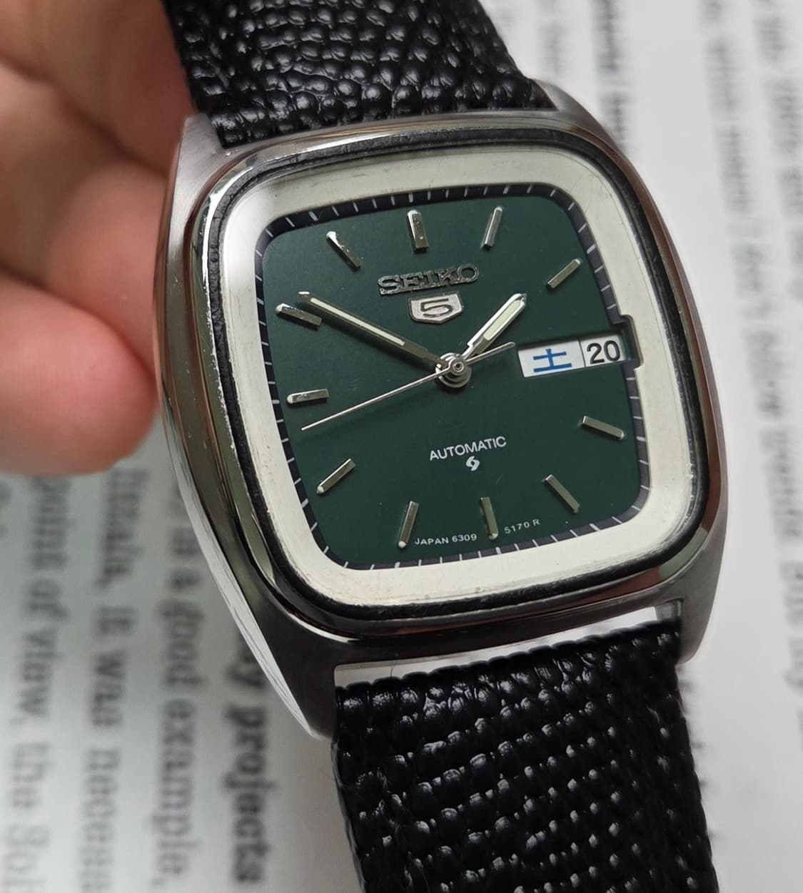 빈티지 세이코 6309 사각탱크형 국방그린 한자 데이데이트  상품이미지2