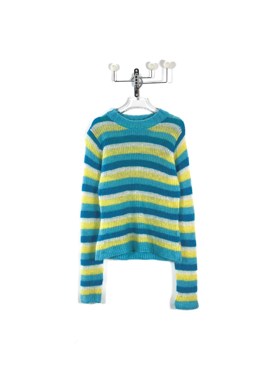 빈티지 블루 스트라이프 울 블렌드 니트 상품이미지1