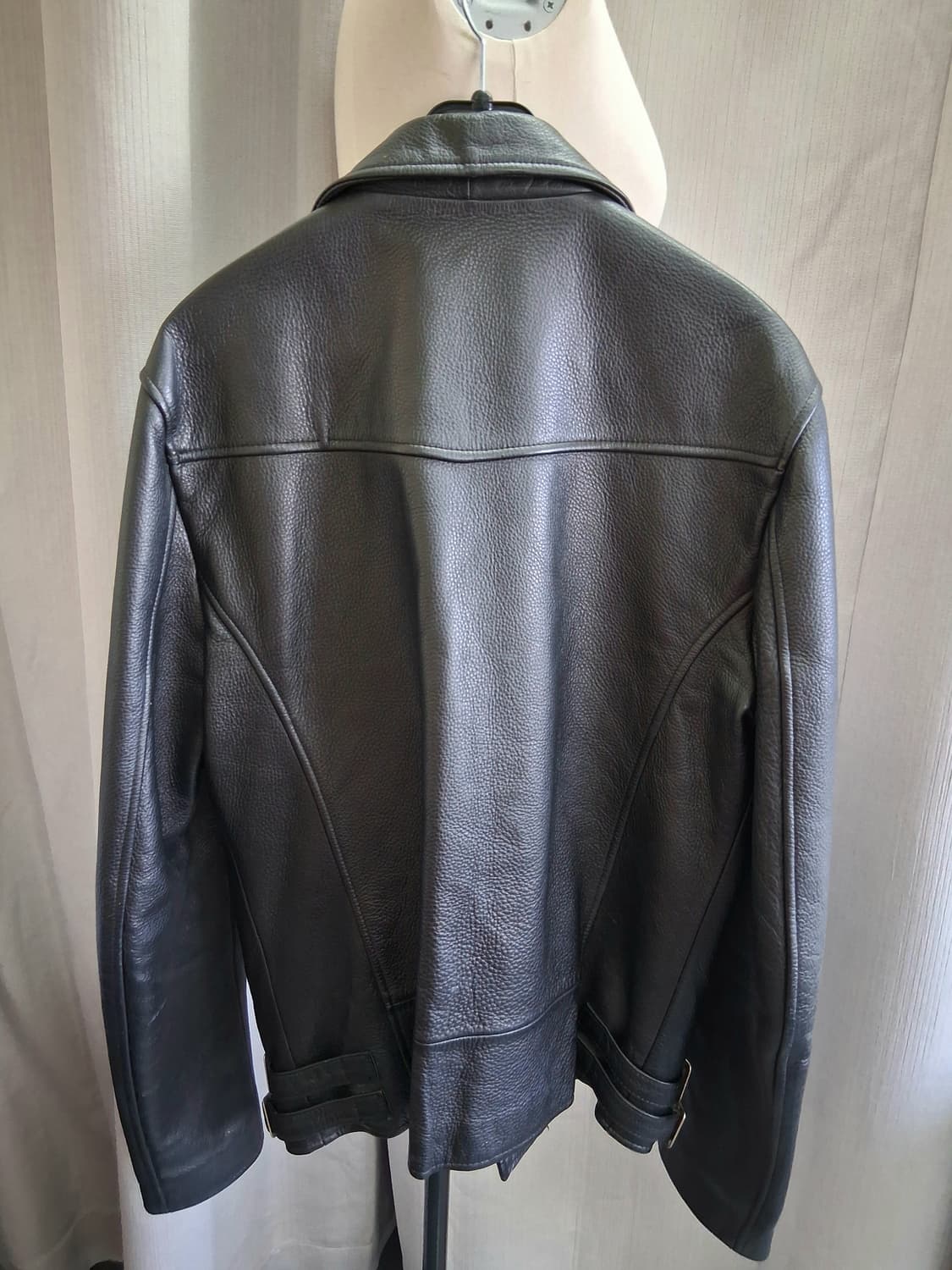 블랙 가죽 라이더 자켓 상품이미지2