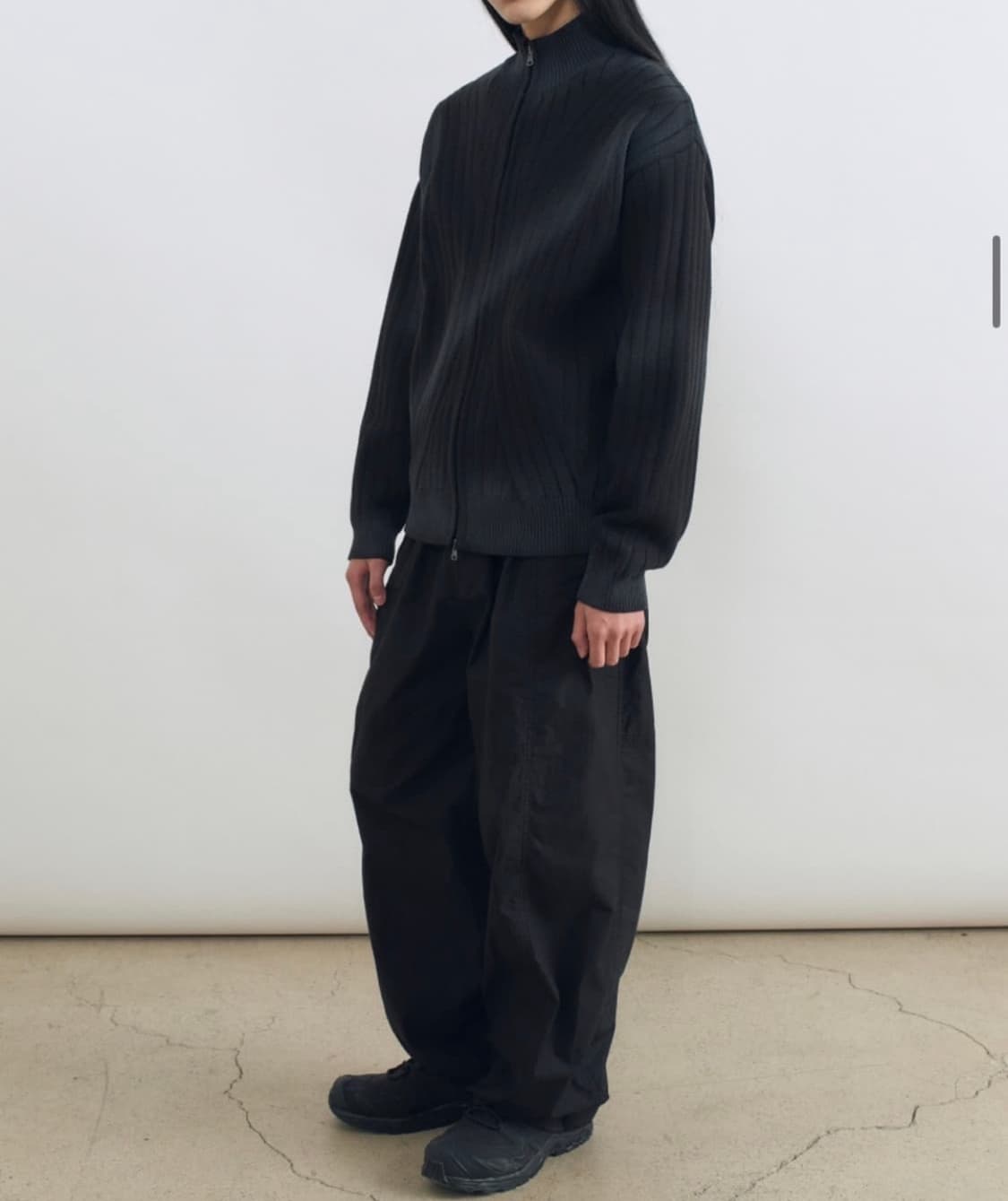 인사일런스 스프레이 워시드 집업 니트 BLACK L 사이즈 상품이미지5