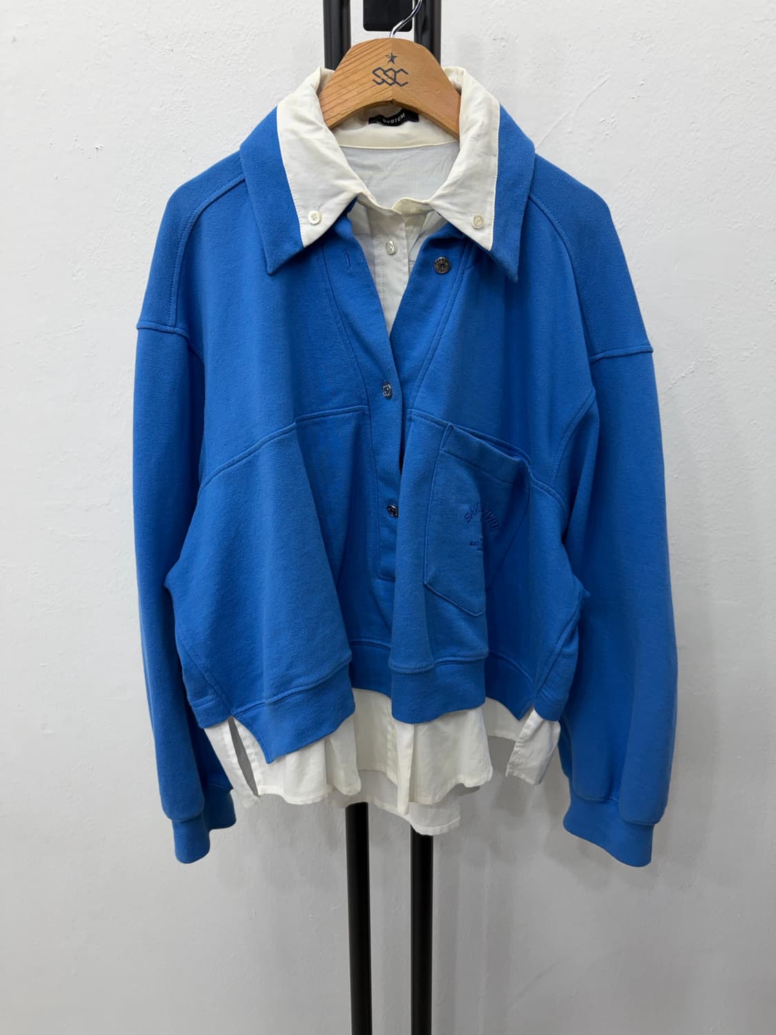 정품) 시스템 한섬 22ss 오버핏 레이어드 셔츠 맨투맨 82 상품이미지1