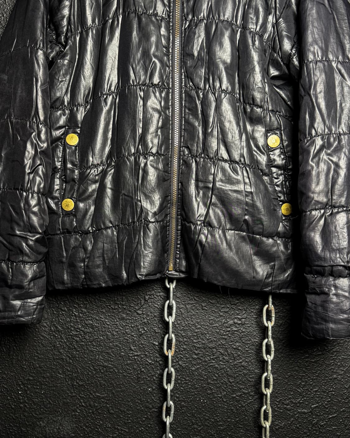 Glossy Black Hooded Jacket 상품이미지3