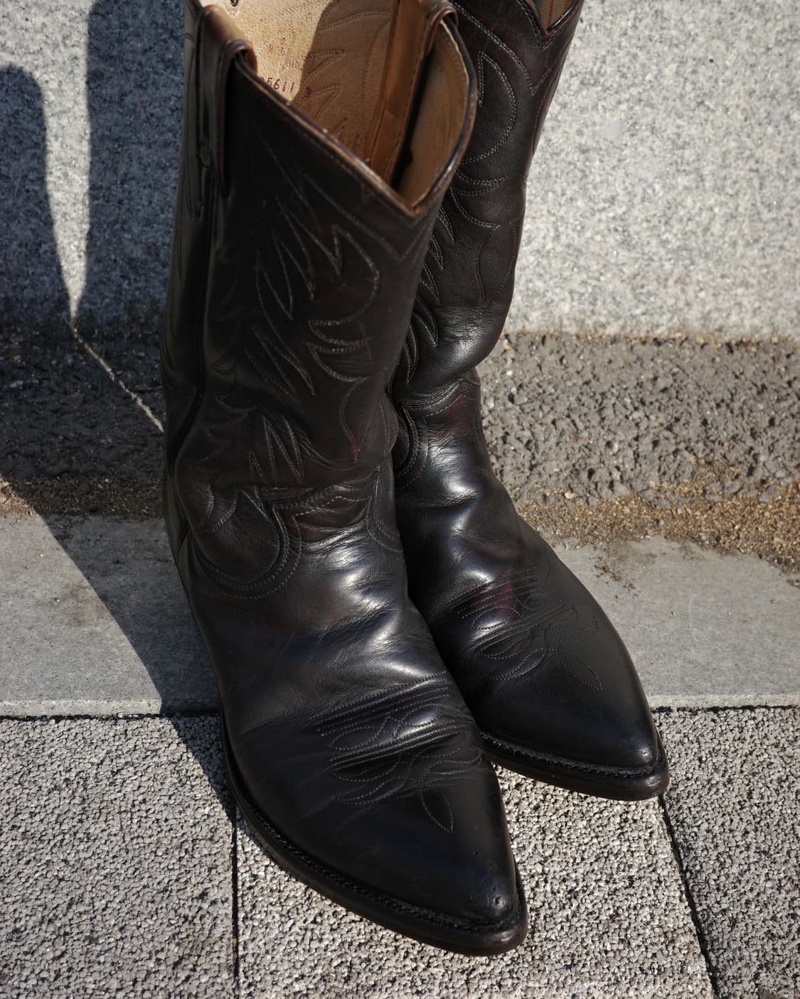 90s Justin 차심 가죽 웨스턴 부츠 상품이미지2