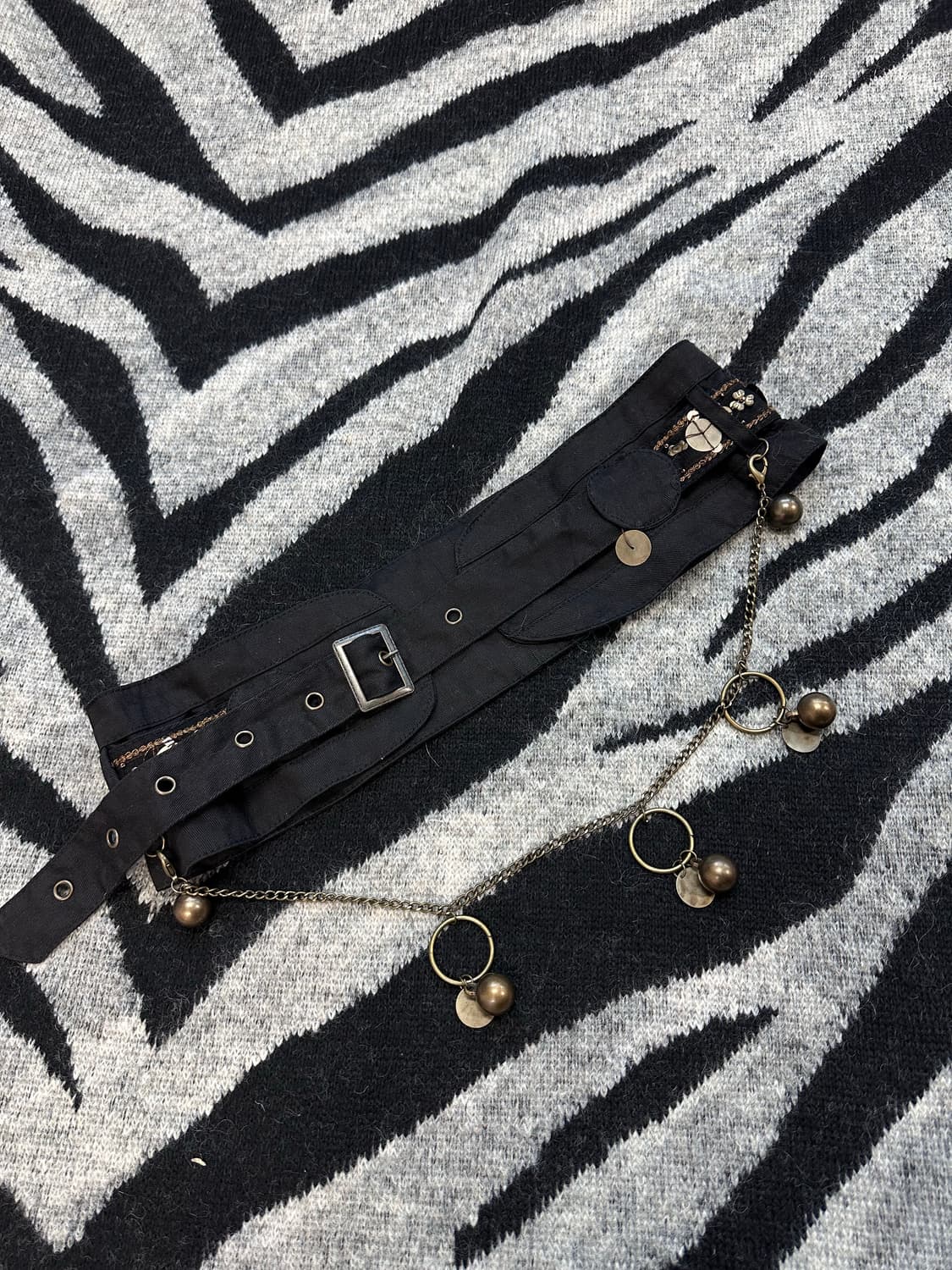 chain detail beads point belt 상품이미지4