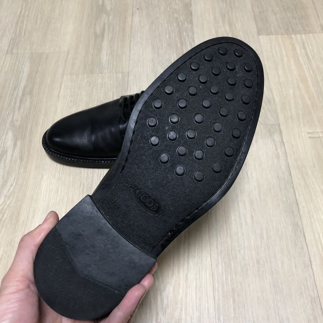 (240-245) 토즈 TODS 소가죽 5홀 더비 슈즈 구두 블랙 상품이미지4