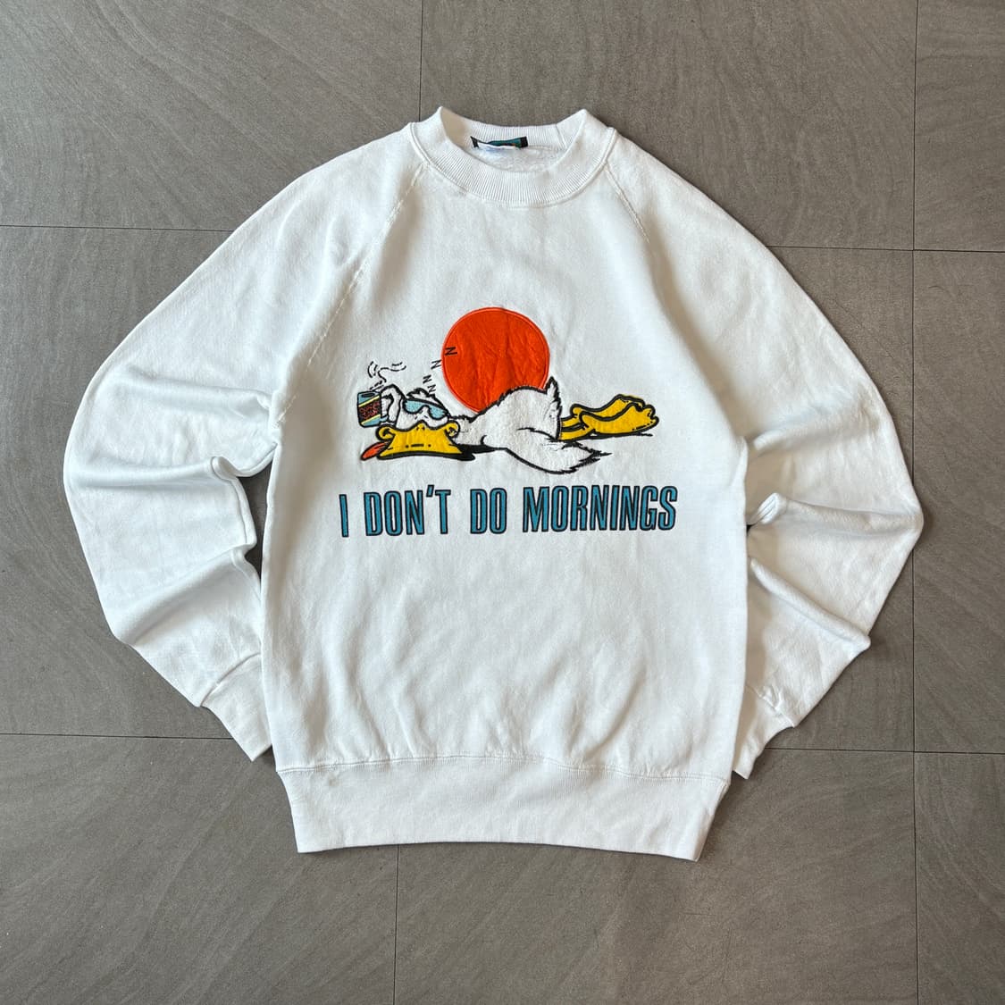 90s 90년대 미국 생산 빈티지 화이트 스웻셔츠 상품이미지1