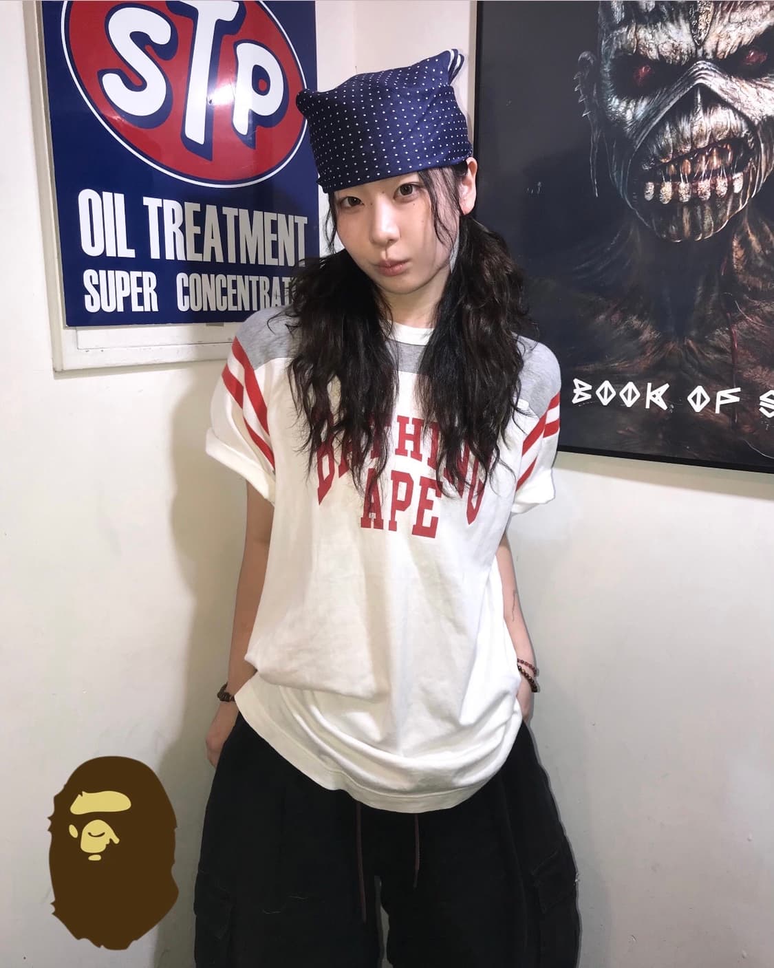 베이프 프린팅 풋볼 반팔 티셔츠 상품이미지1