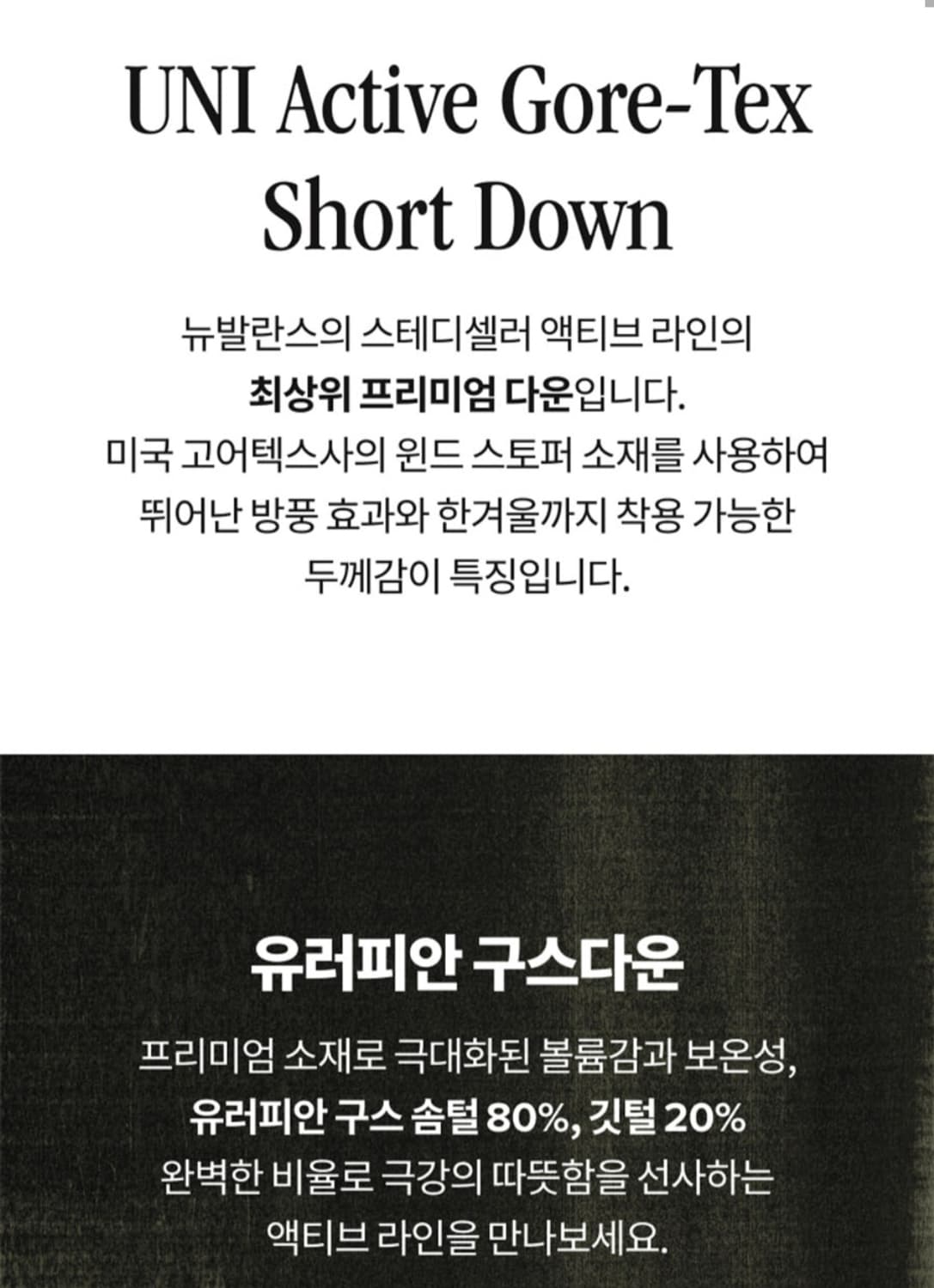 뉴발란스 액티브 고어텍스 구스다운 블랙 M 상품이미지4