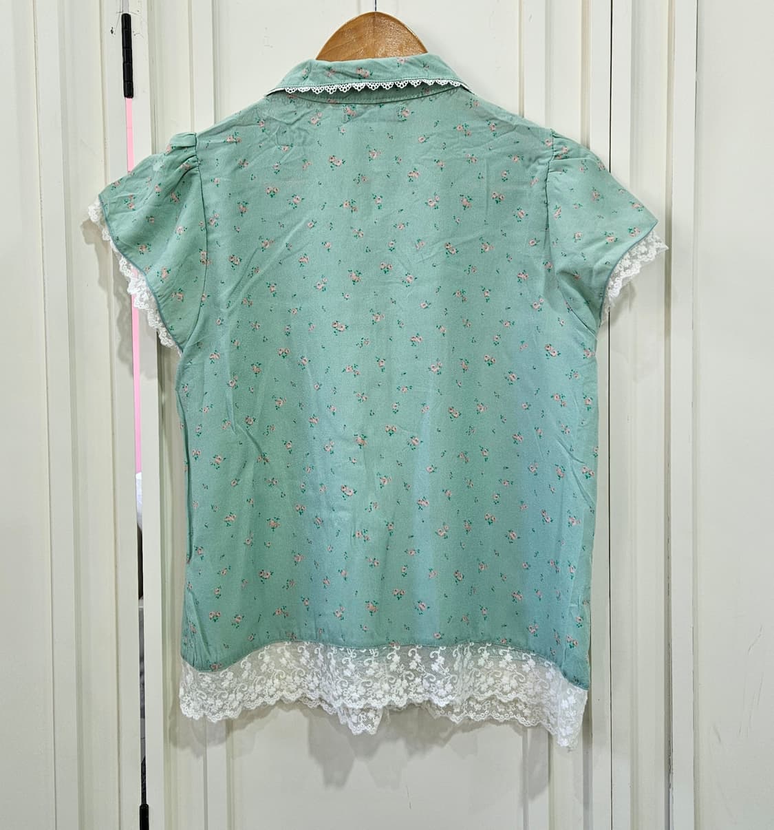 잔꽃 레이스 리본 블라우스 상품이미지4