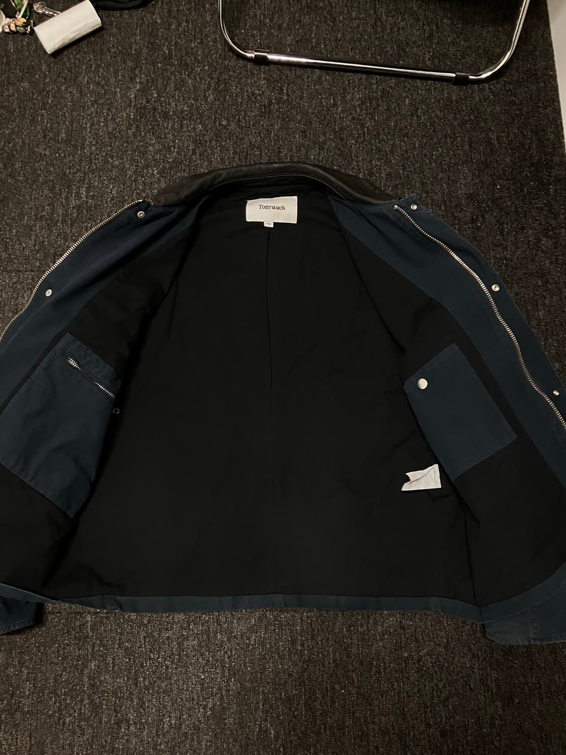 토니웩 레더카라가먼트 워크자켓 페디드네이비 상품이미지3