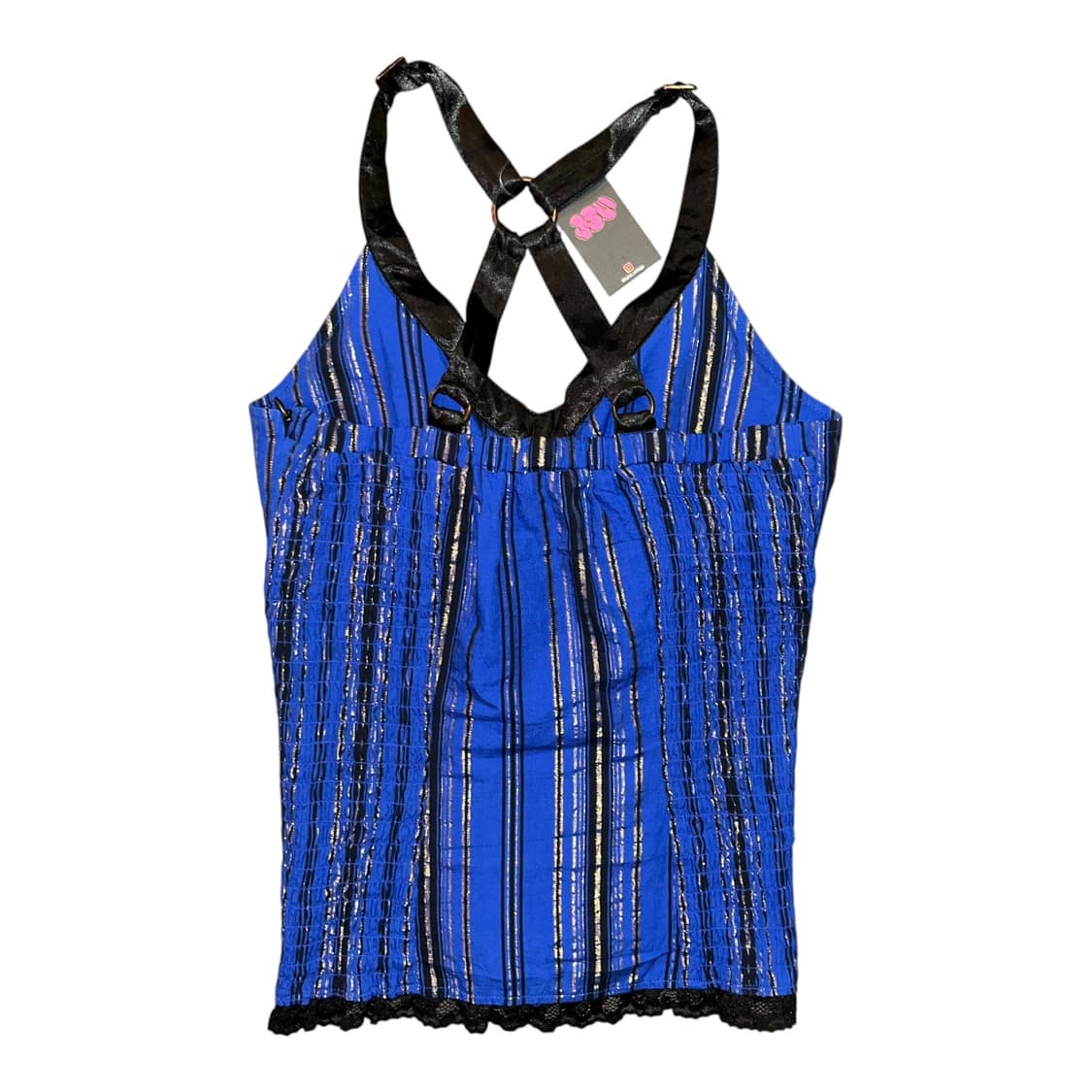 diable baiser 글리터 레이스 스트라이프 코르셋 갸루y2k펑크 상품이미지5