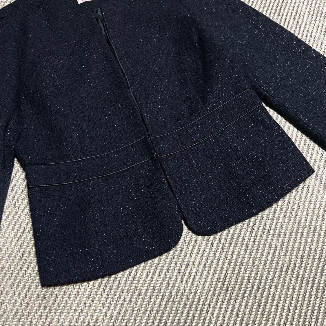 [L] Mitsumine 우먼즈 네이비 라운드 블레이저 자켓 상품이미지4