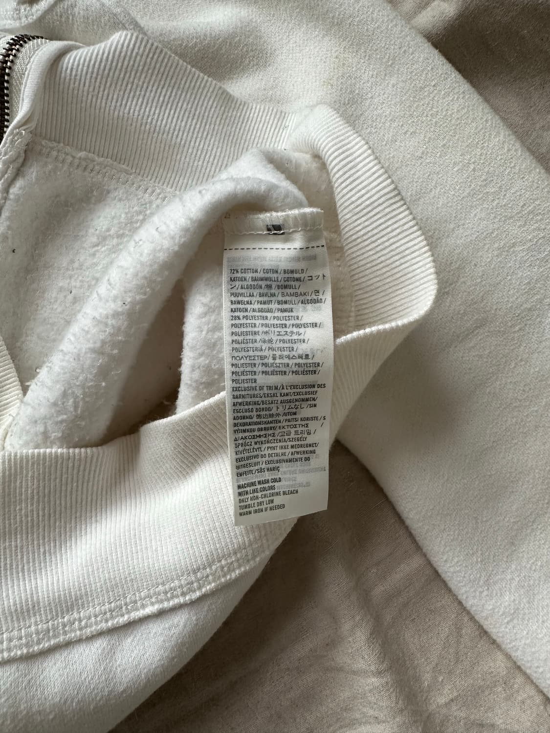 아베크롬비 중앙 자수 로고 화이트 후드집업 상품이미지8