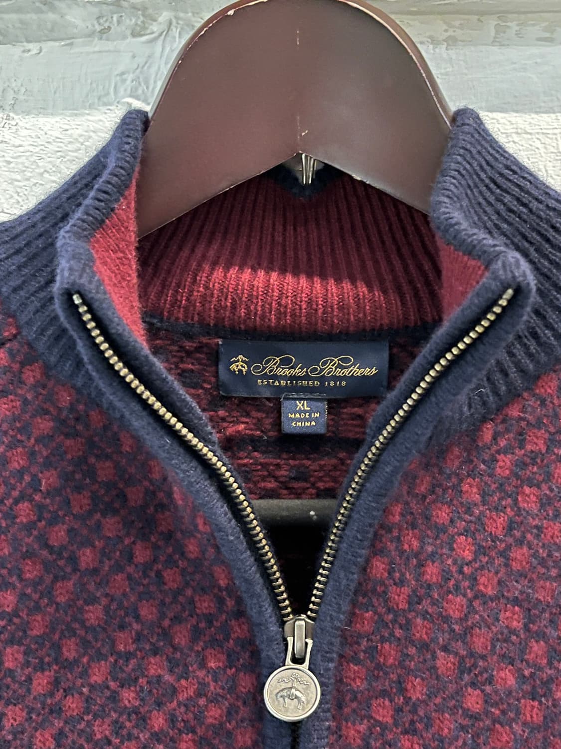Brooks Brothers 메리노 울 하프집업 니트 XL 상품이미지2