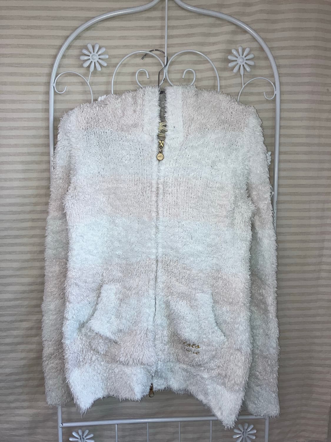 jpn vintage 화이트 후드 플리스 y2k 스트릿 갸루 펑키 상품이미지1