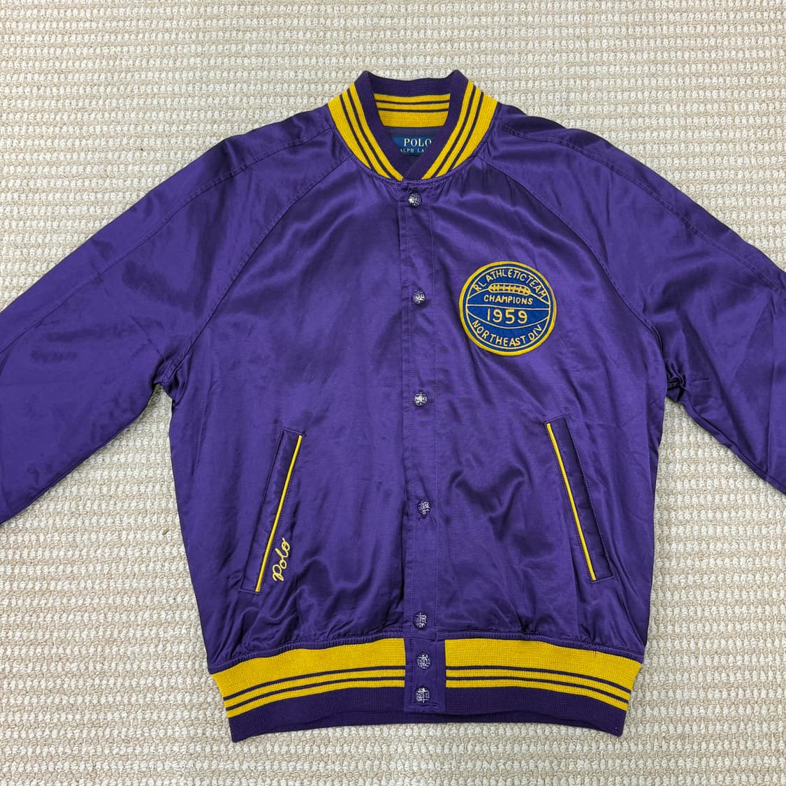 폴로 랄프로렌 새틴 바시티 스타일 자켓 챔피온 퍼플 엑스 상품이미지1