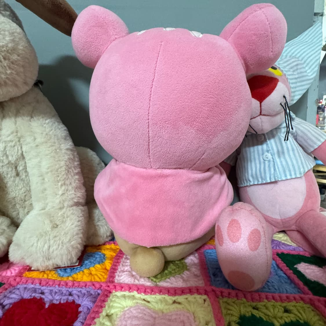 빈티지 고전 핑크 다람쥐망토 입은 리락쿠마 봉제인형 상품이미지6