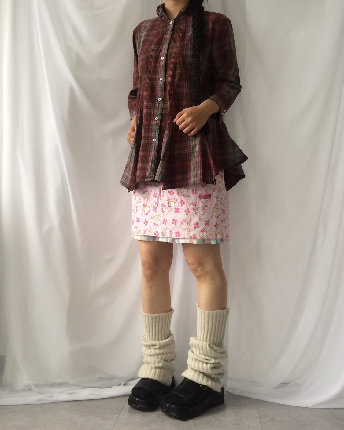 Check pattern high neck jacket 상품이미지7