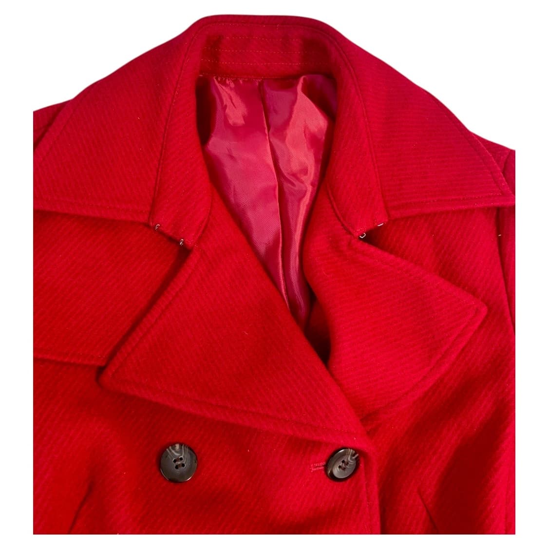 [고퀄] 울 모직 레드 더블버튼 벨트 코트 상품이미지2