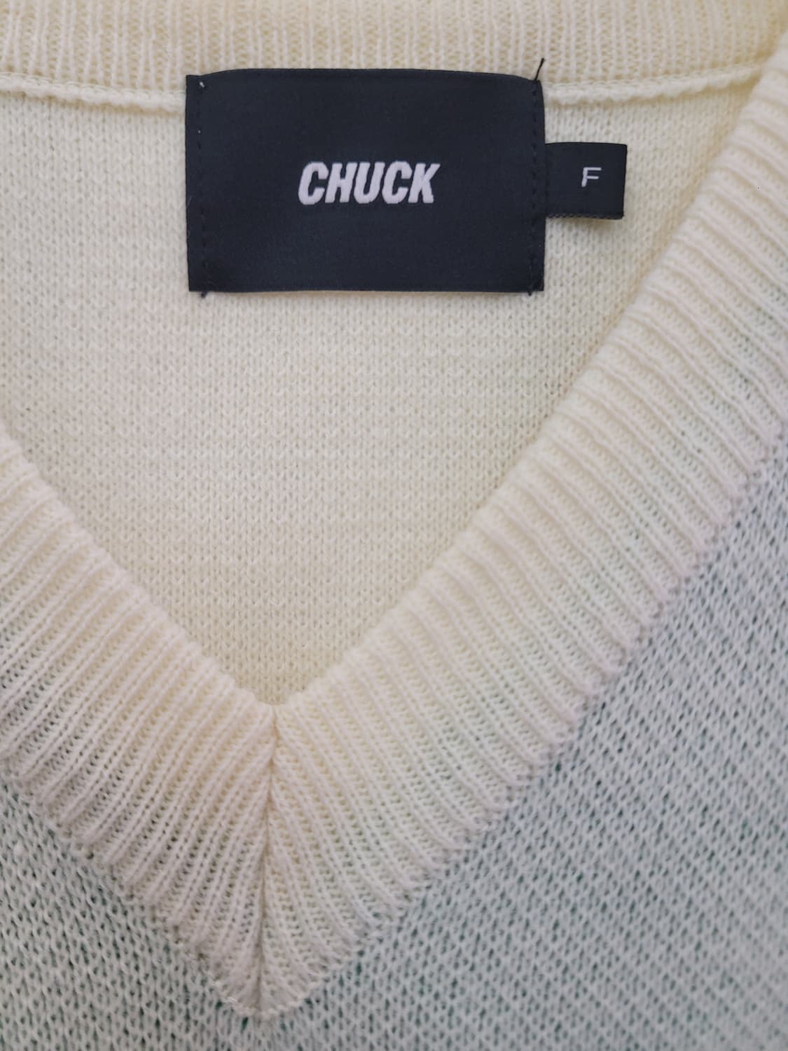 척 CHUCK 곰돌이 니트 베스트 아이보리 프리사이즈 상품이미지2