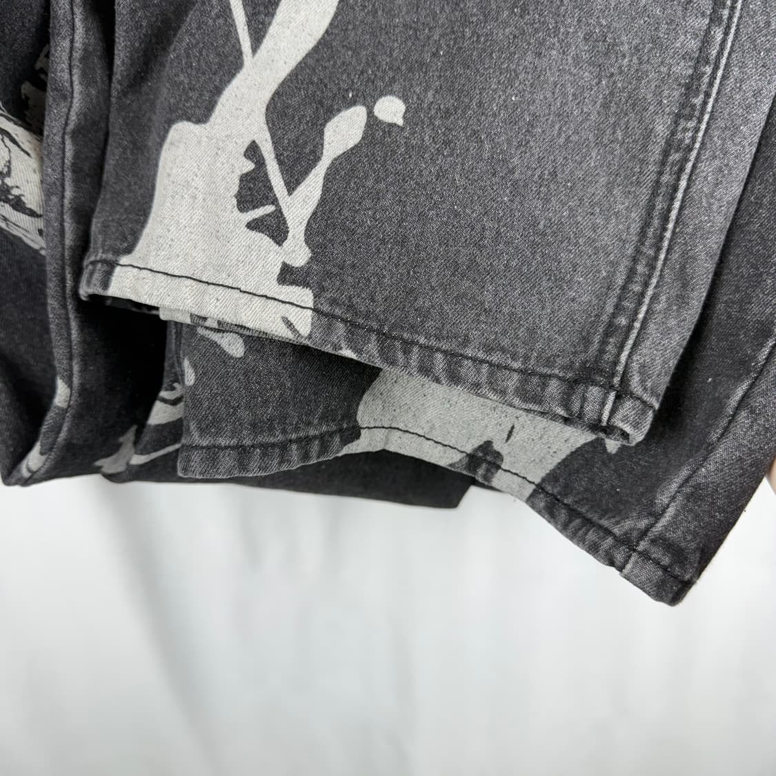 (L) 낫포너드 핸드 루즈 와이드 데님 팬츠 블랙 상품이미지4