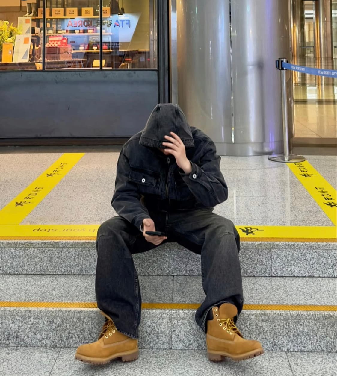 (L) 에이카화이트 데님 후드 트러커 자켓 상품이미지3