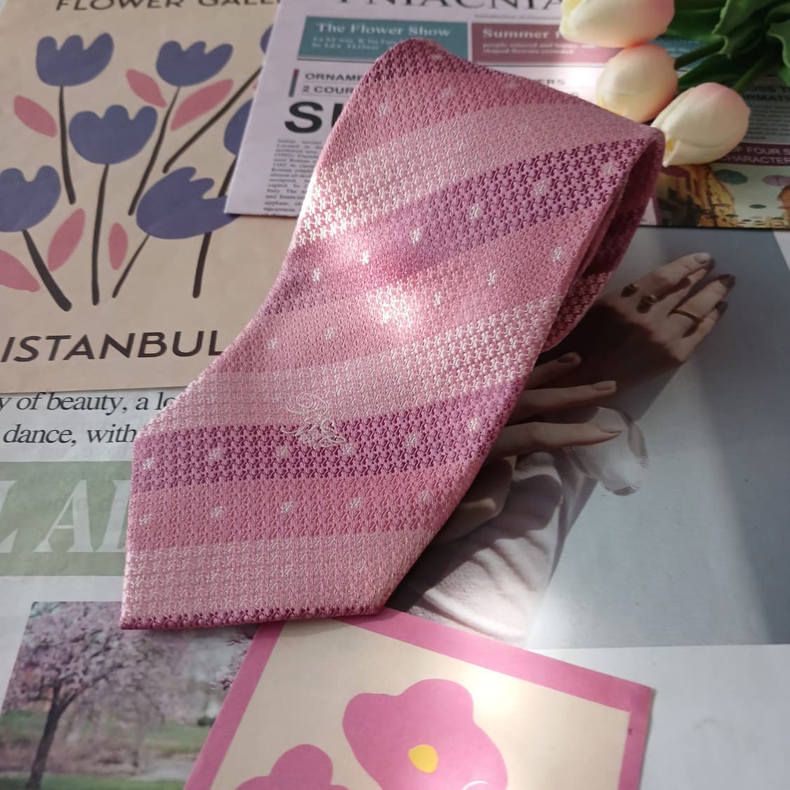 니나리치 실크 텍스처 스트라이프 넥타이 9.1cm A등급 A18985
 상품이미지2