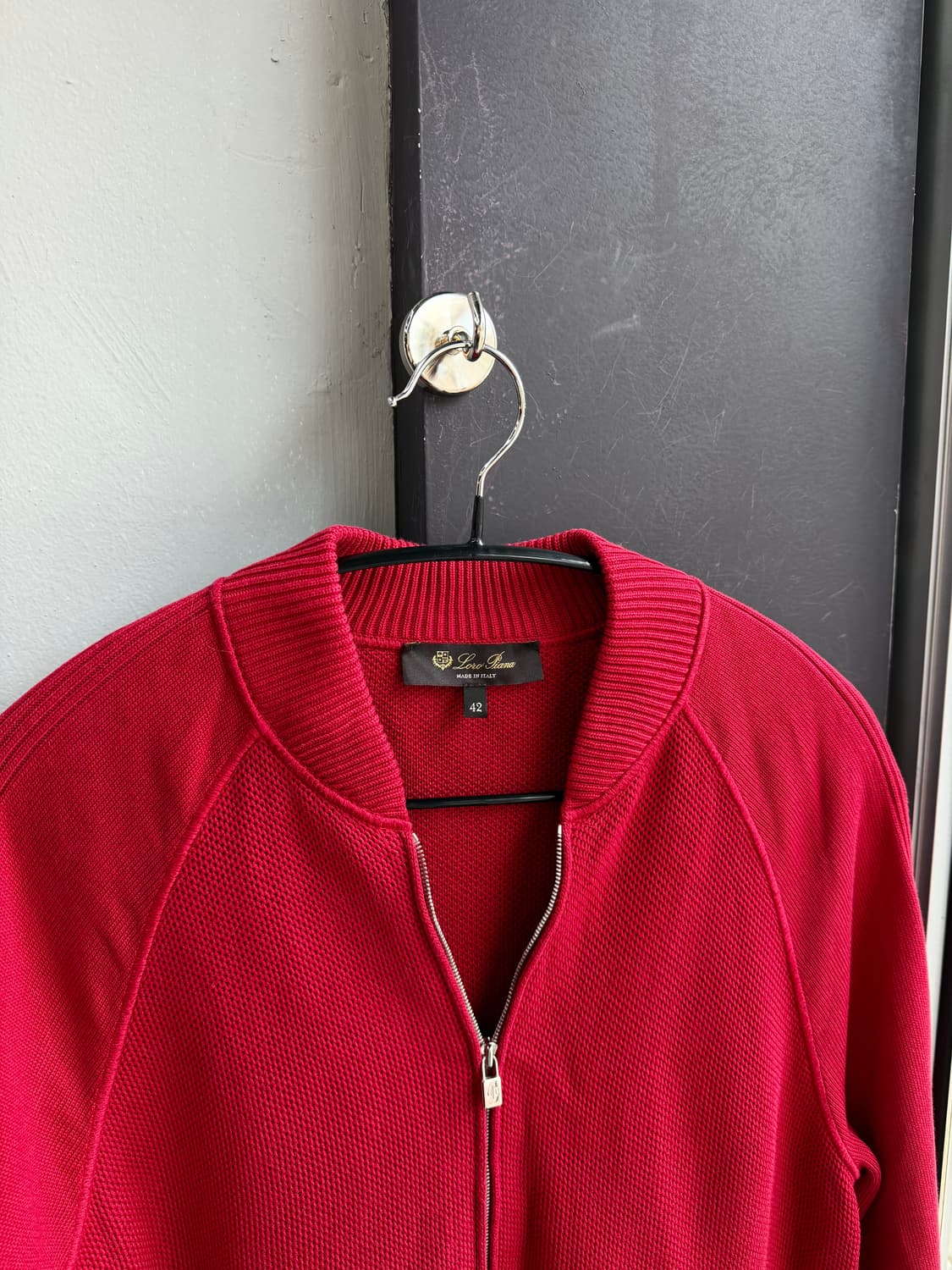 42/ 로로피아나 견 블랜딩 와플 니트 집업 상품이미지3