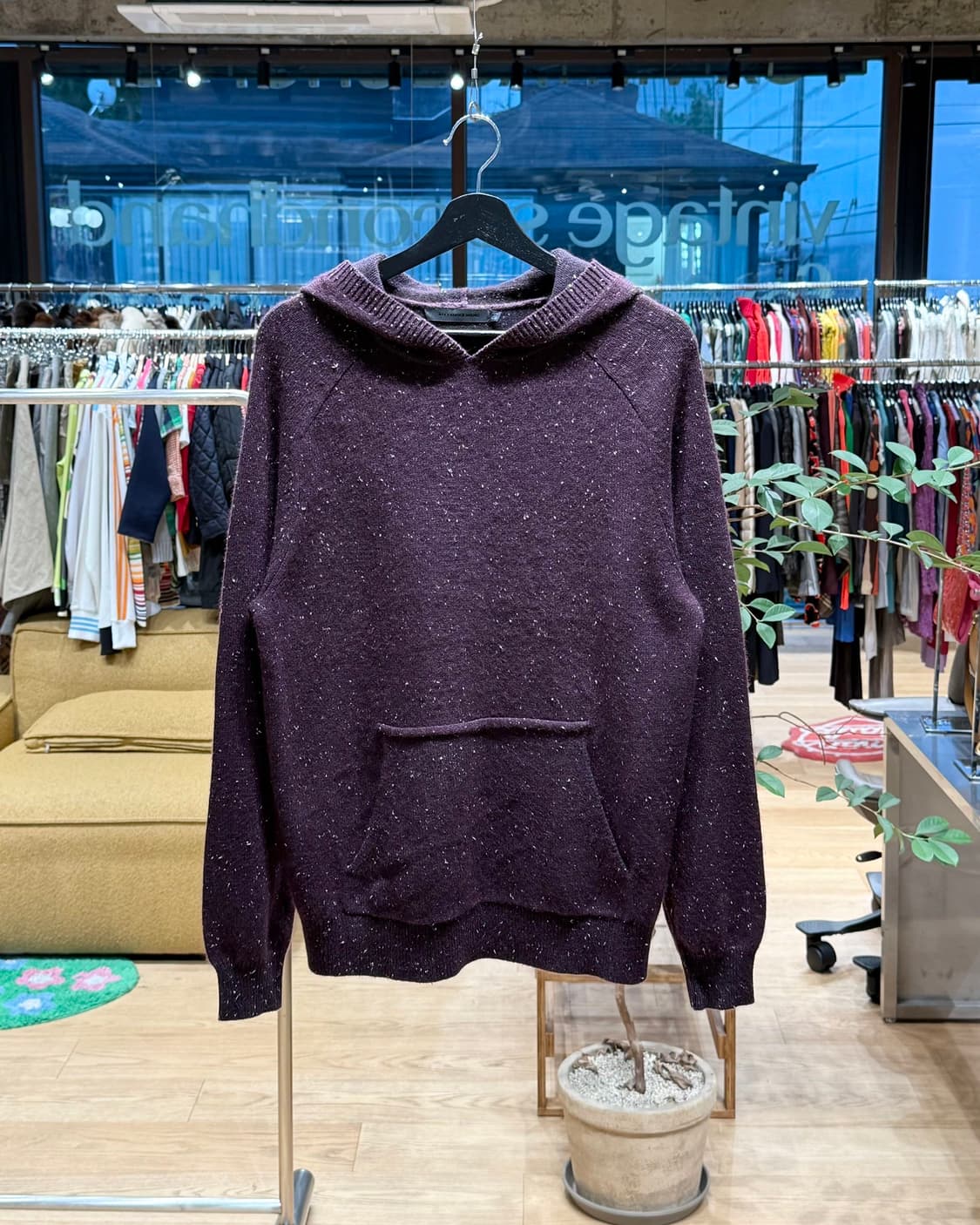 알렉산더 왕 버건디 페인팅 캐시미어혼방 후드티 상품이미지1