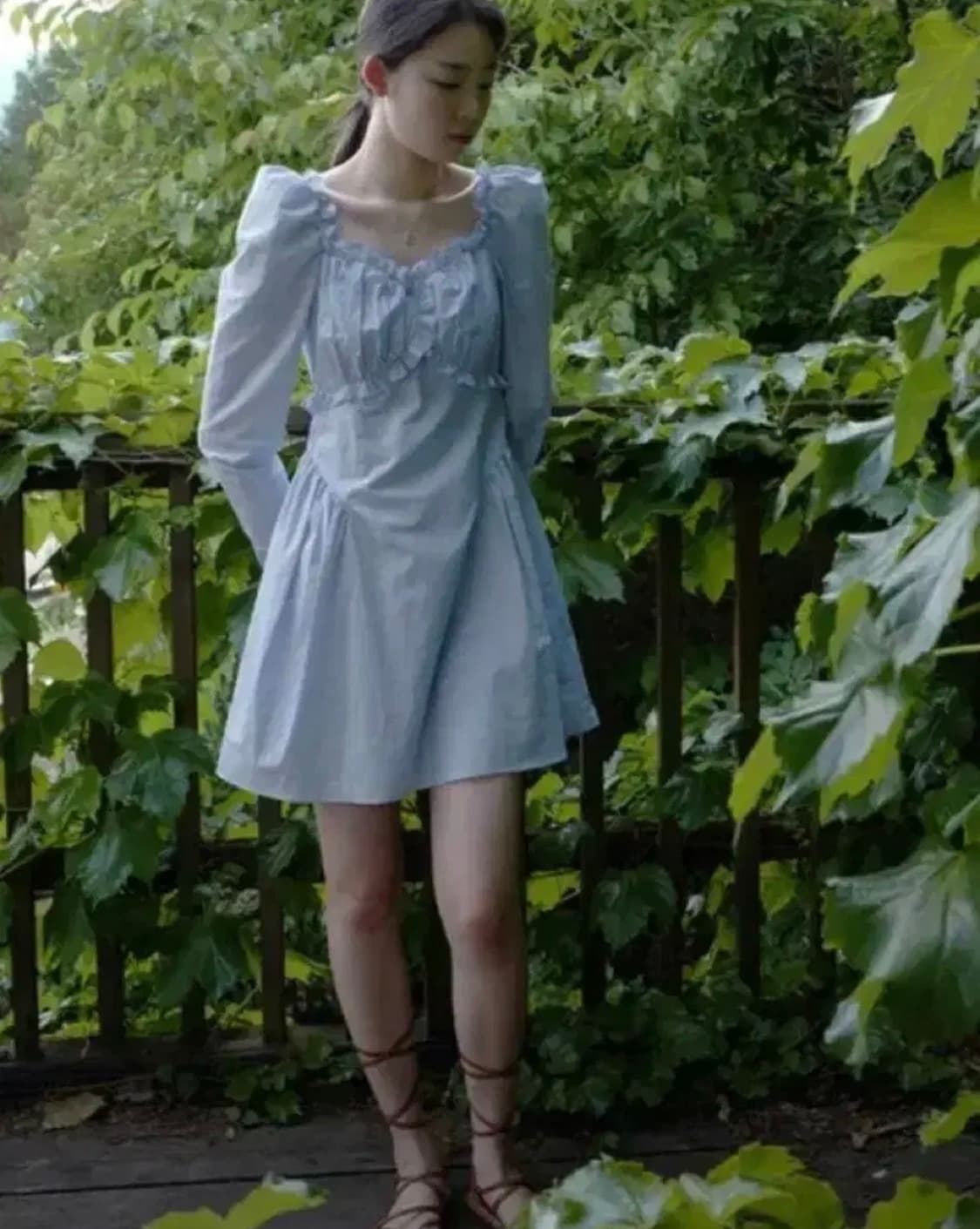 플로움 치치 드레스 블루 s 택달린 새제품 상품이미지4