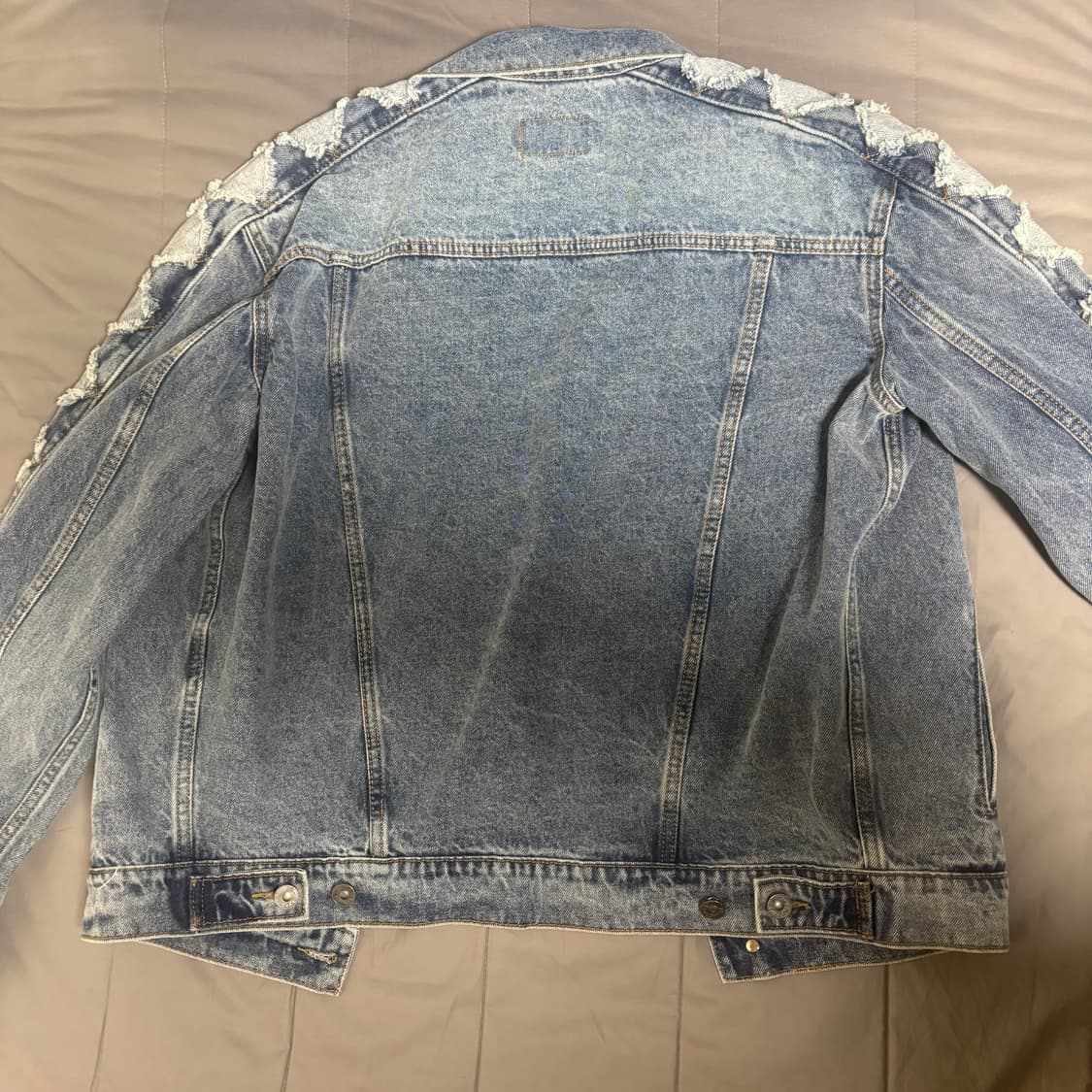 오와이 다이아몬드 커팅 워시드 데님자켓 (블루) 상품이미지3