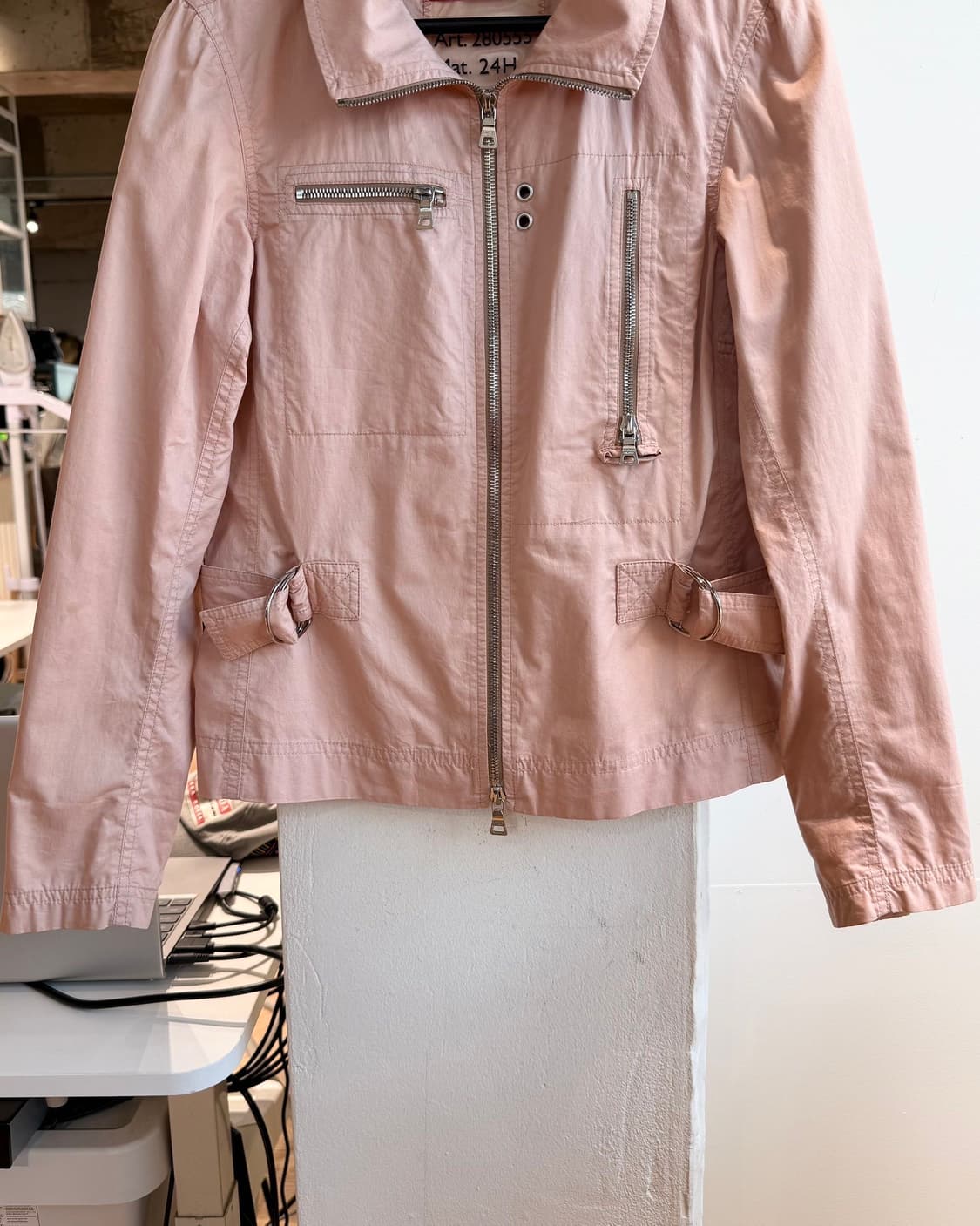 프라다 핑크 코튼 투웨이 자켓  상품이미지6