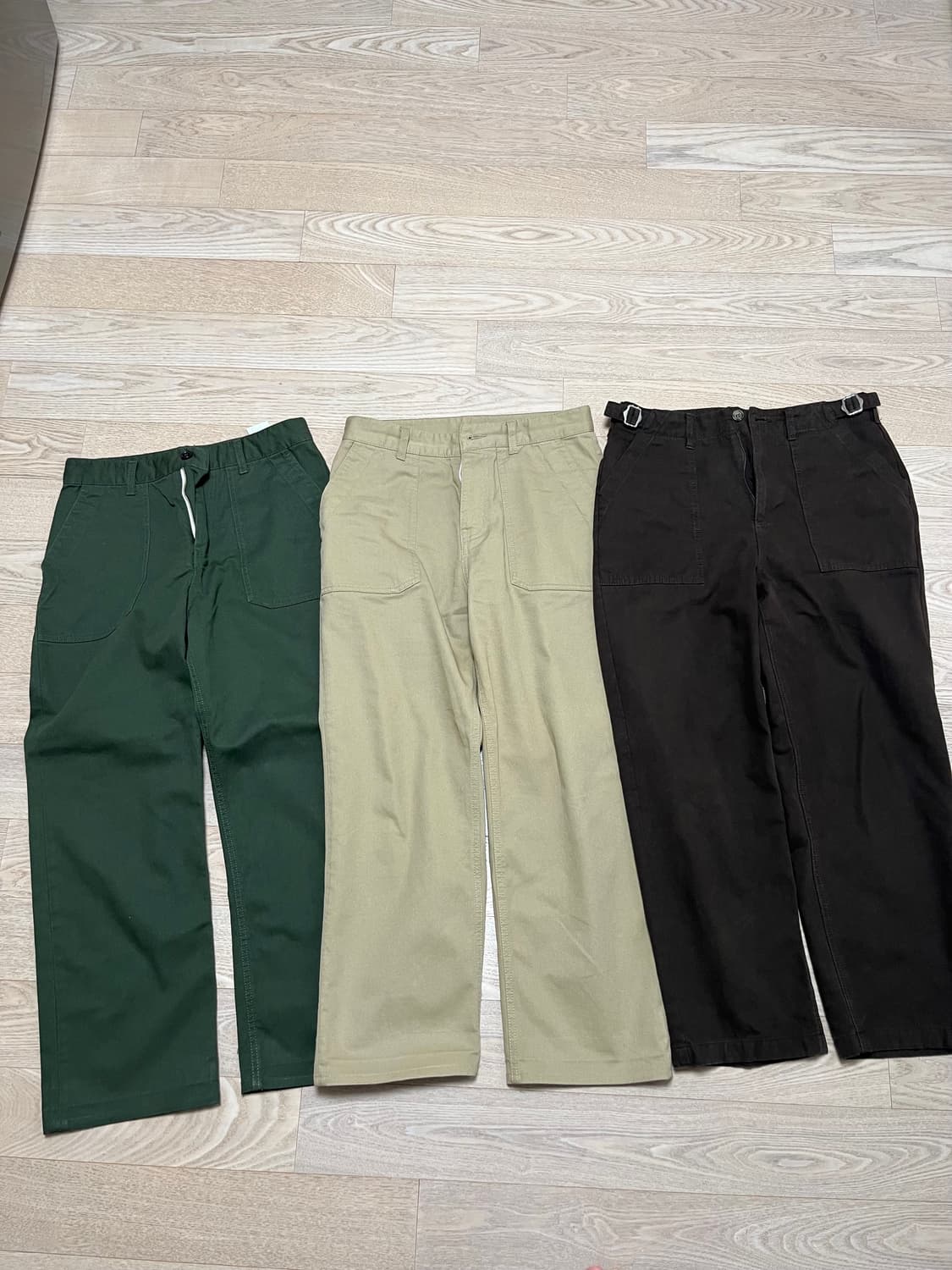 3벌 일괄) 유니폼브릿지, 토피 퍼티그 팬츠 카키 브라운 베이지 상품이미지4