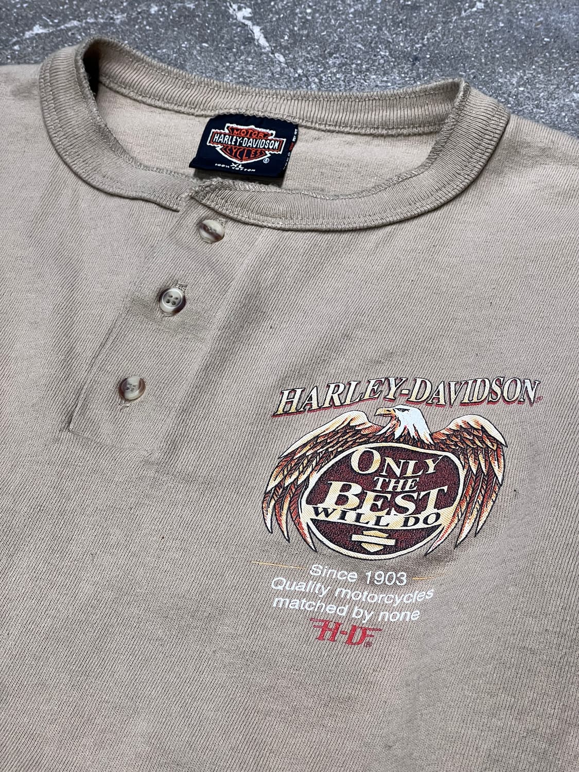 80‘s 할리데이비슨 빈티지 롱슬리브 헨리넥 상품이미지3