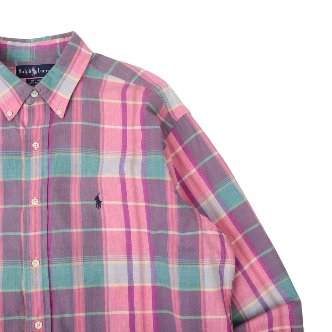 90s 폴로 랄프로렌 BLAIRE 마드라스 체크 셔츠 상품이미지3