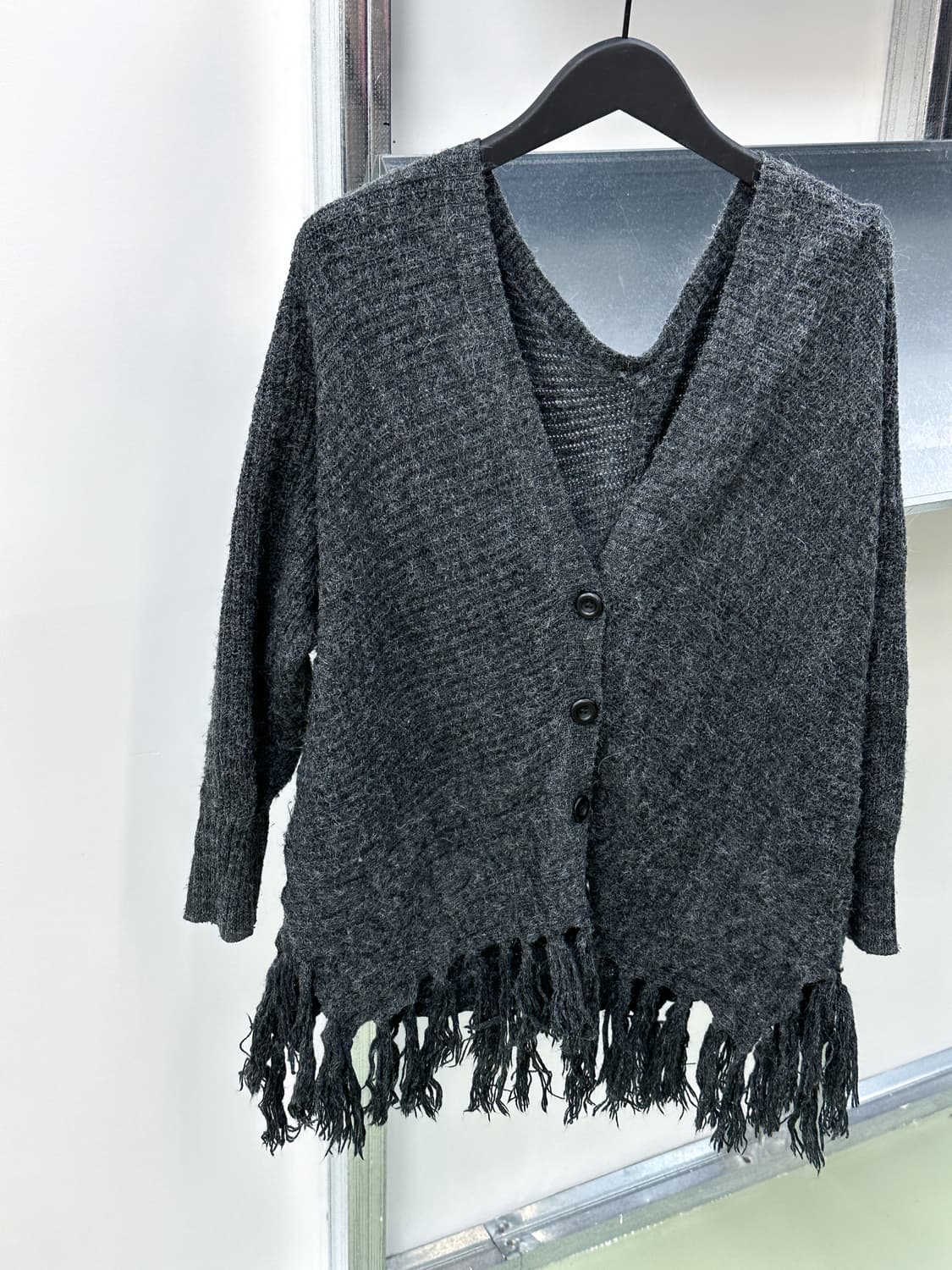 charcoal tassle cardigan 상품이미지1