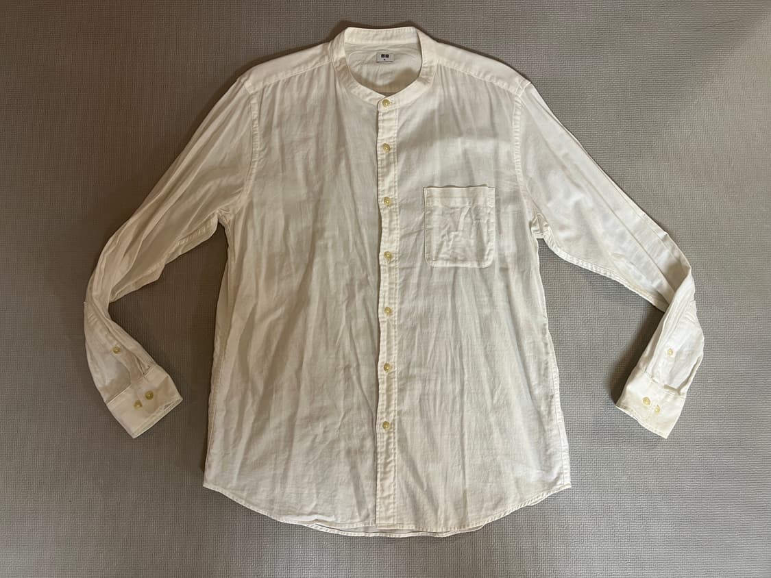 무료배송 - 유니클로 차이나넥 긴팔셔츠(화이트) XL 상품이미지1