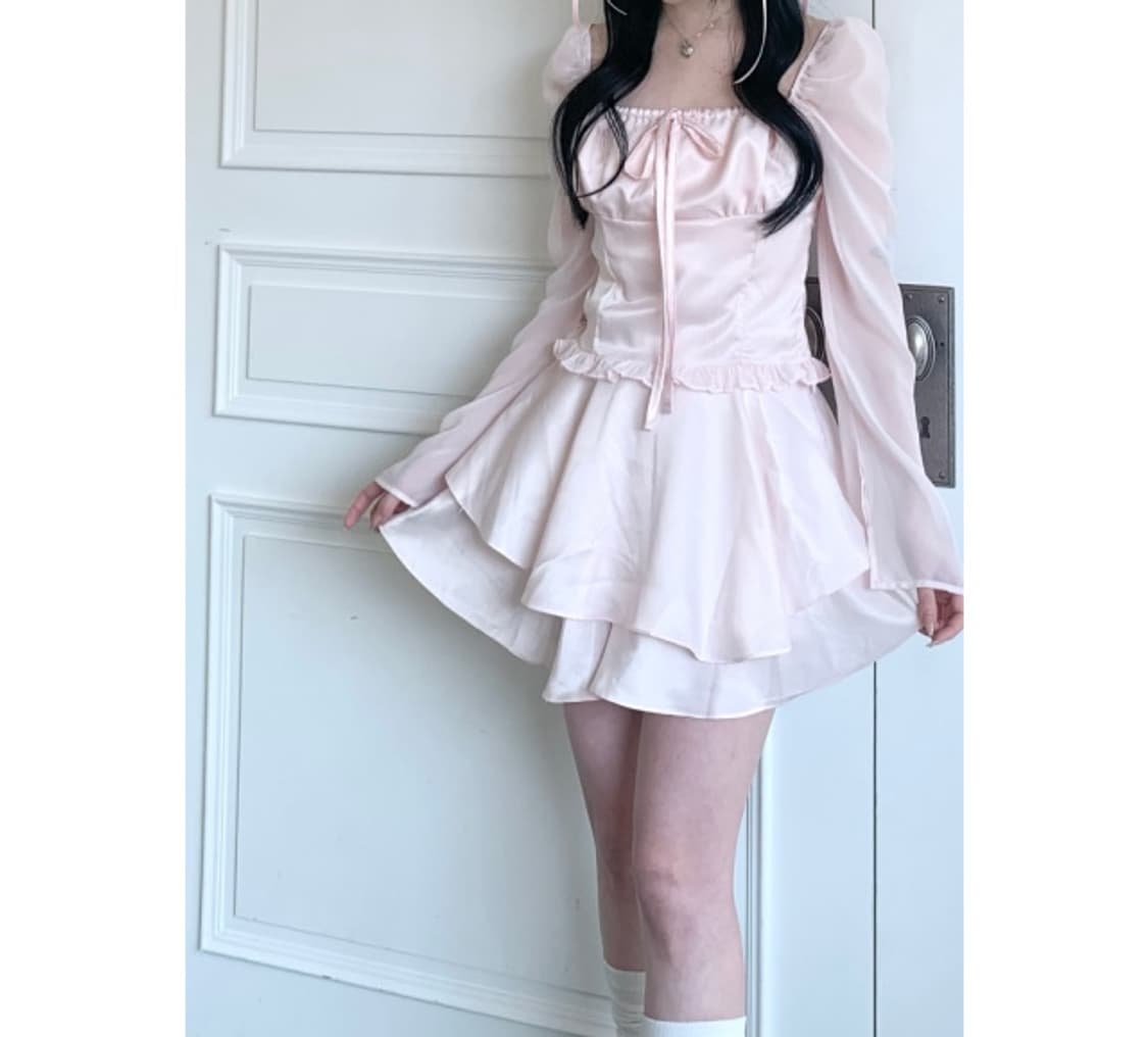 클리시어 코프 워니 블라우스 핑크 상품이미지3