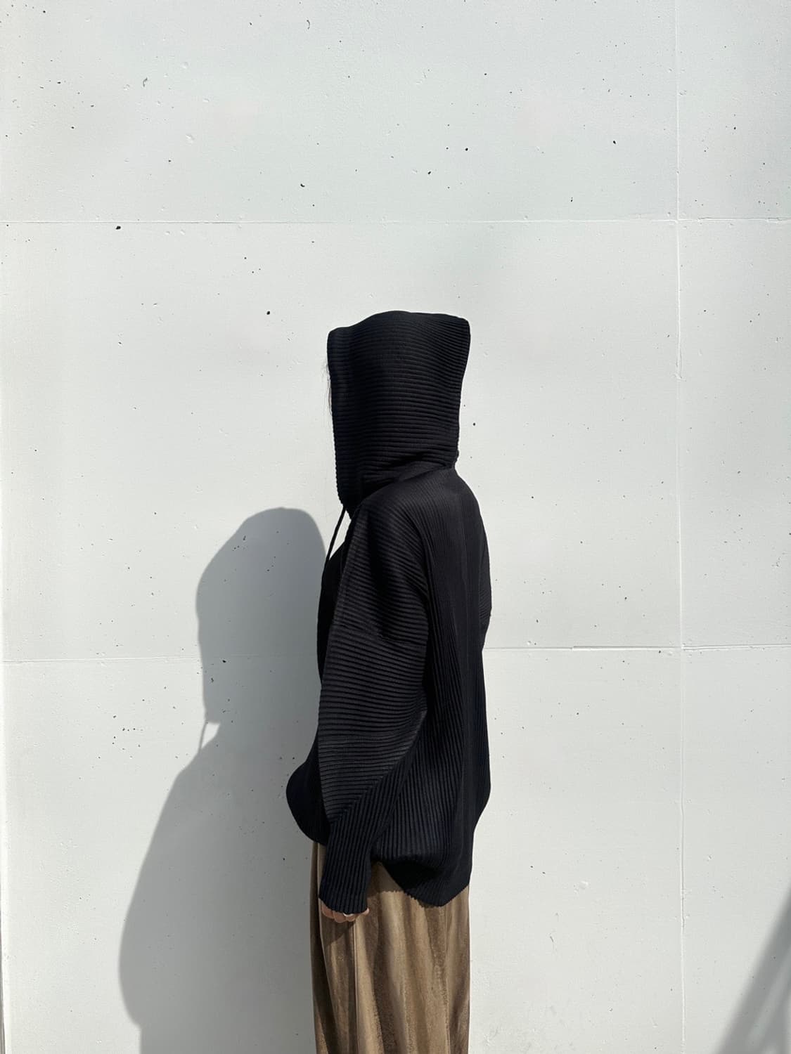 G PLEATS hoody pocket top / black 상품이미지2