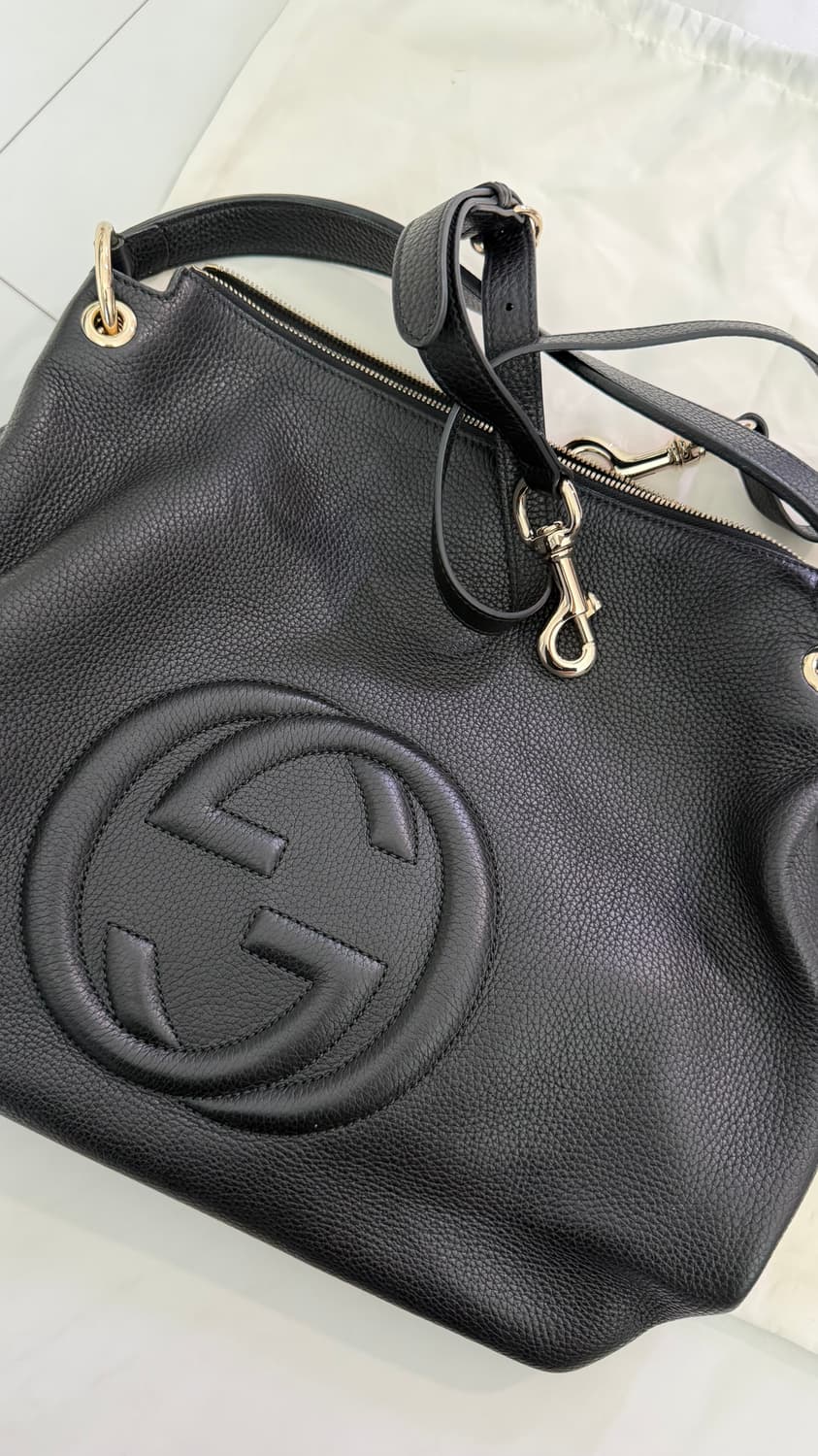 GUCCI 구찌 소호 블랙 레더백 상품이미지5