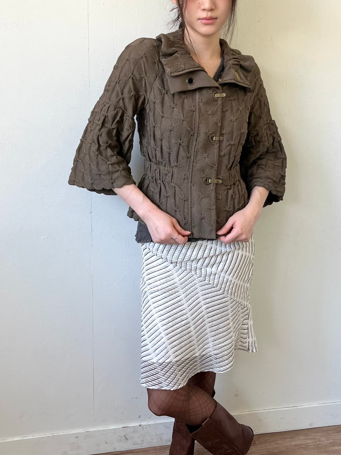 EPOCA 브라운 후크 자켓 상품이미지5