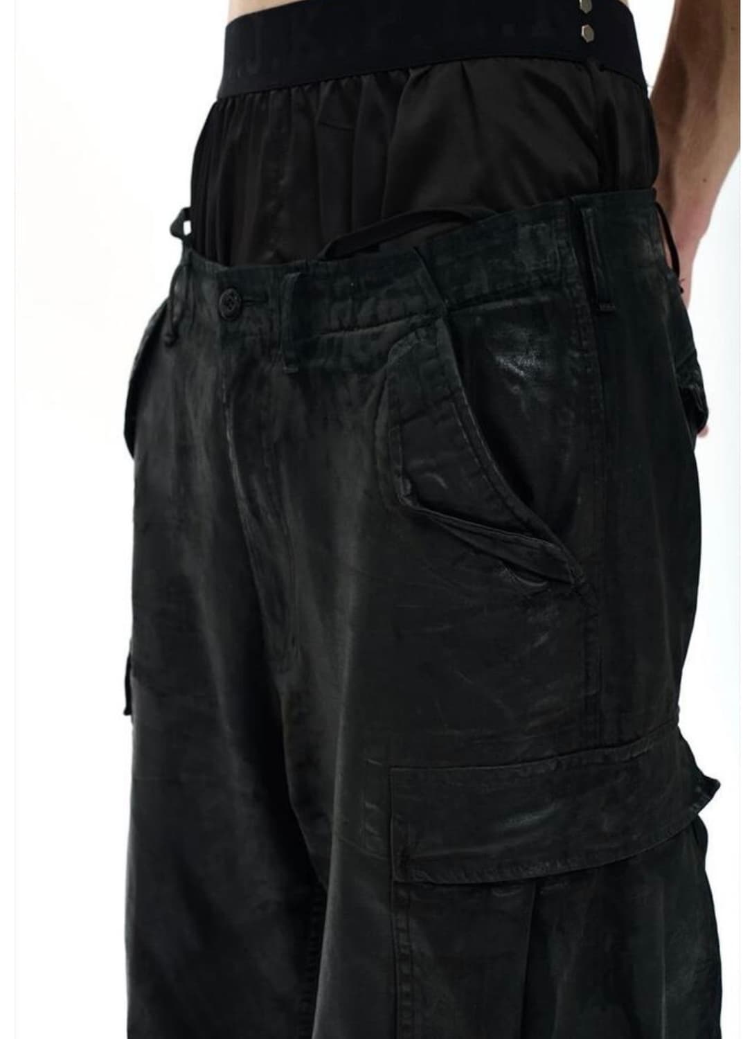 (M) pln 오일스킨 카고 팬츠 상품이미지6