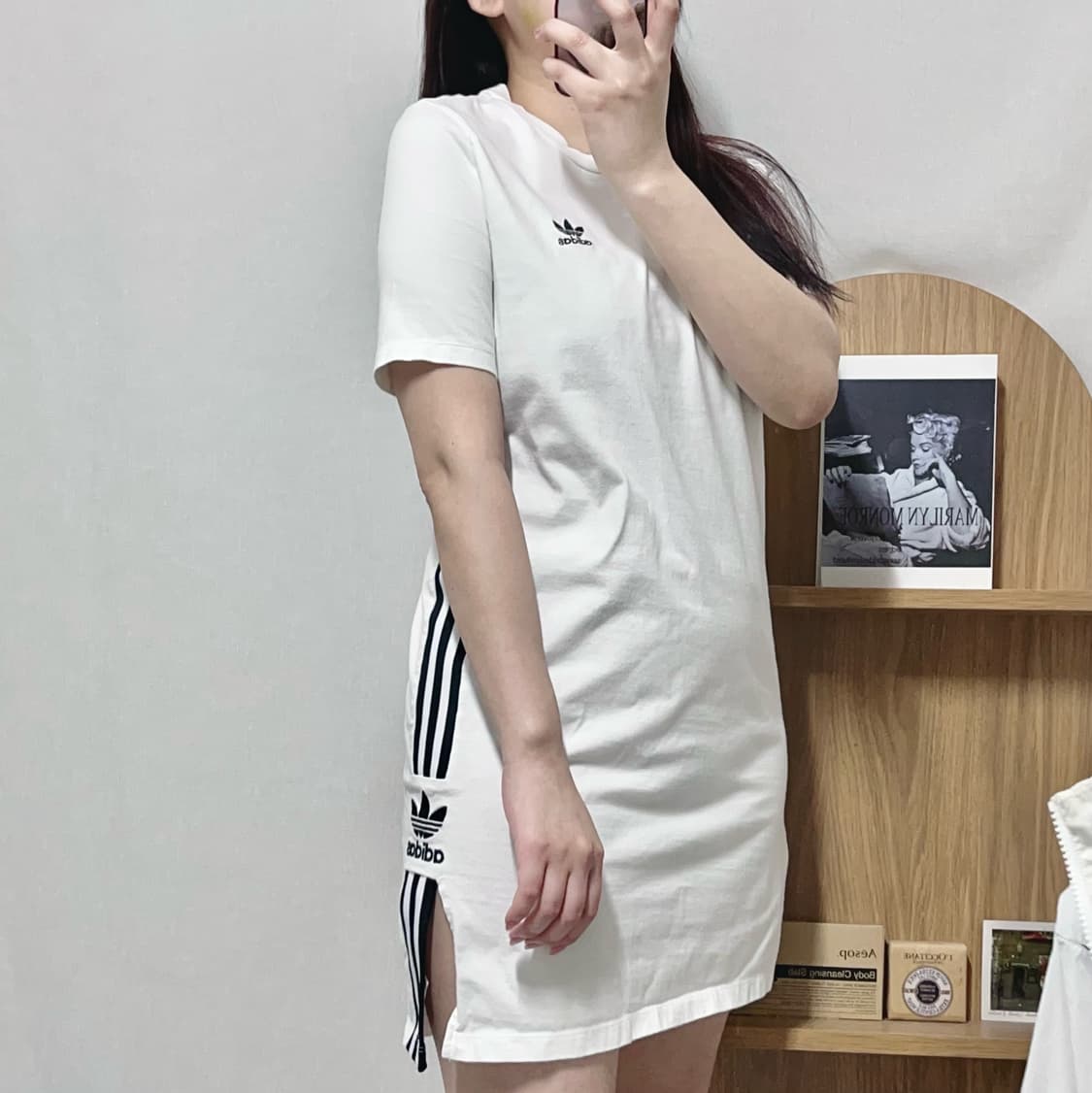 [정품] 아디다스 화이트 트레포일 반팔원피스 [ M ] 상품이미지2