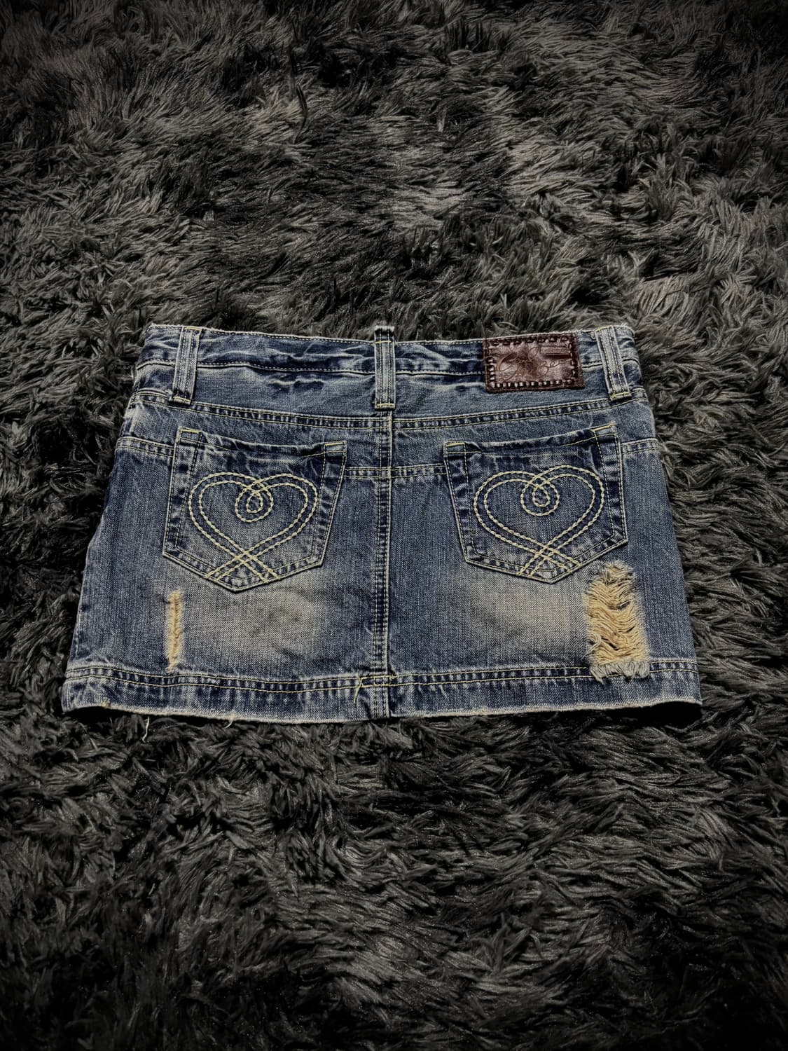 Cecil McBee 데미지 워싱 숏 데님스커트 상품이미지2