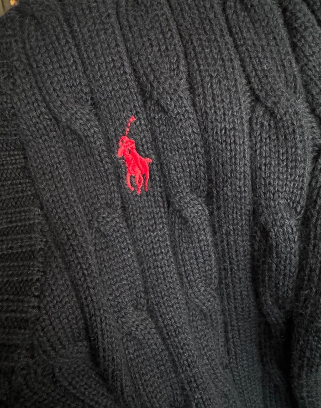 폴로 케이블 브이넥 니트 XS 상품이미지2