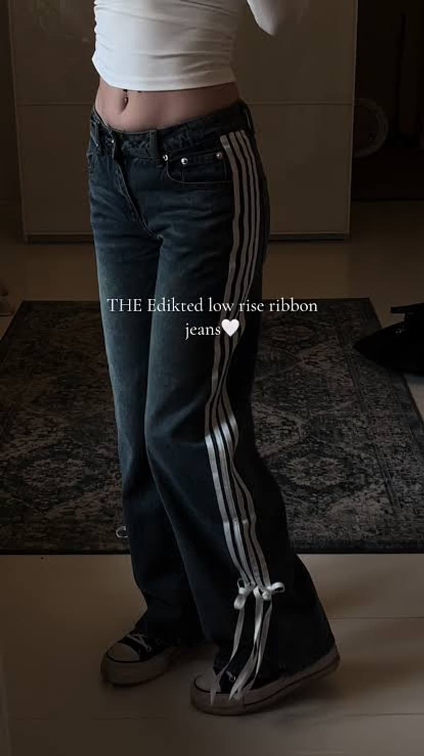 edikted 에딕티드 로우라이즈 리본 진  상품이미지1